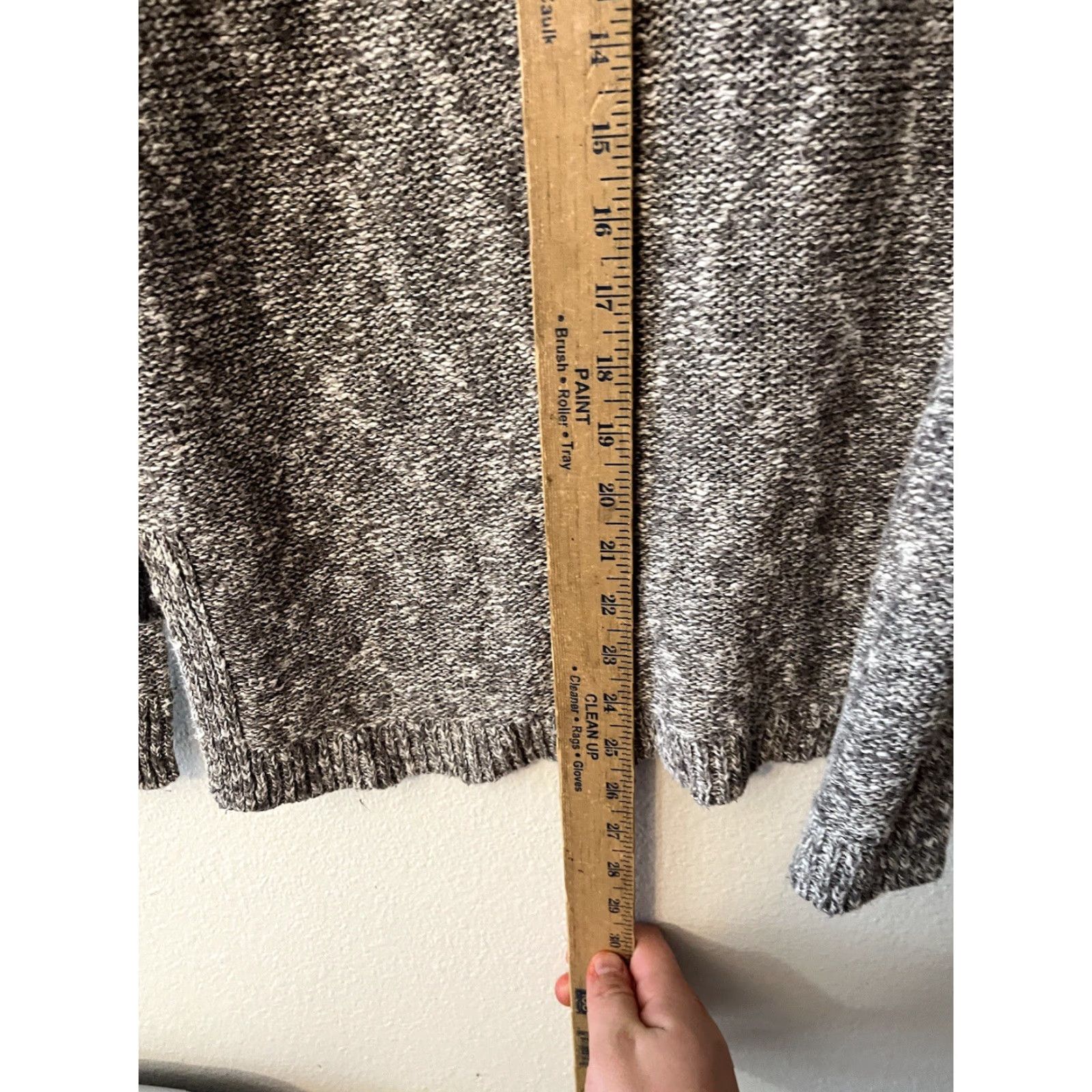 Banana Republic Banana Republic Women Round Neck Solid Sweater Size Small Gray Pullover with Pockets Knit Cotton Polyester Spandex Long Sleeve Size S Size S / US 4 / IT 40 - 4 Thumbnail