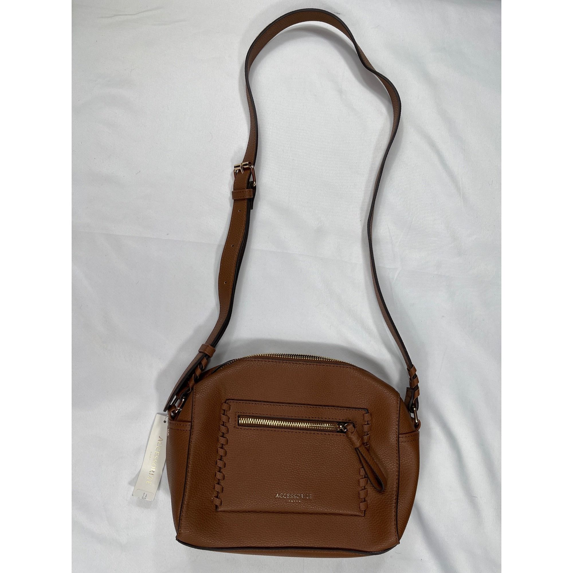 Designer Accessorize London SKU 7922 Womens Brown Leather Crossbody B Size ONE SIZE - 1 Thumbnail