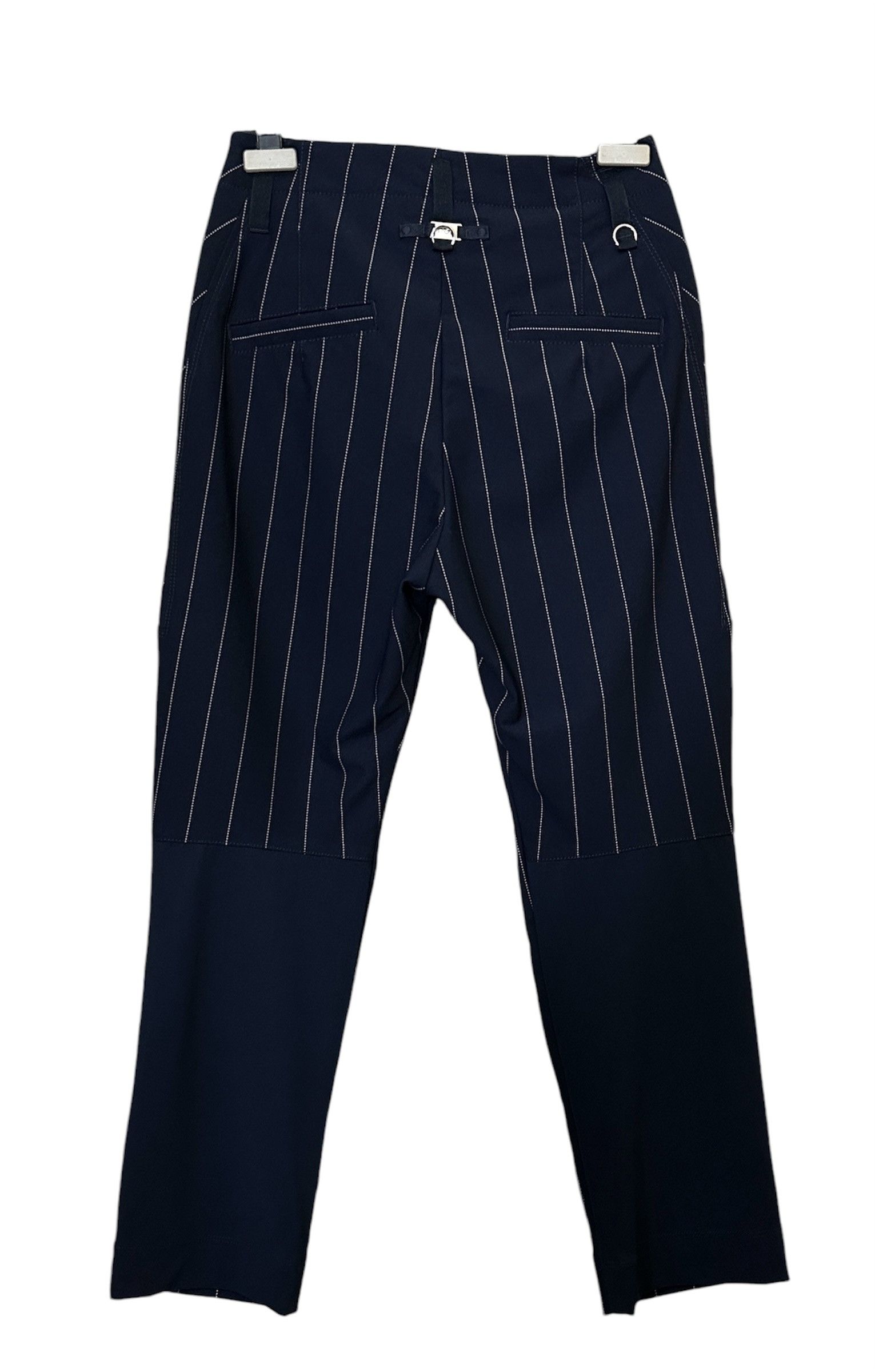Designer HIGH Striped Blue Trousers Size 26" / US 2 / IT 38 - 3 Thumbnail