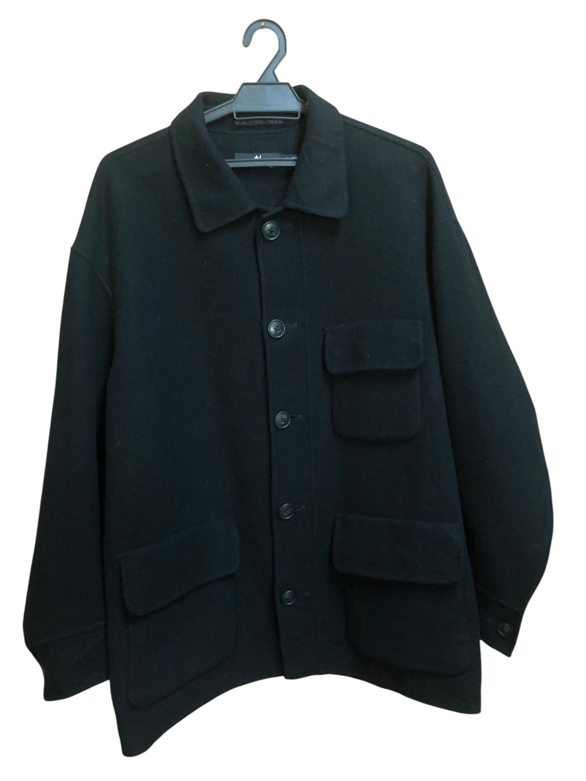 Jil Sander FW23 Black Melton Wool Zip Jacket | Grailed