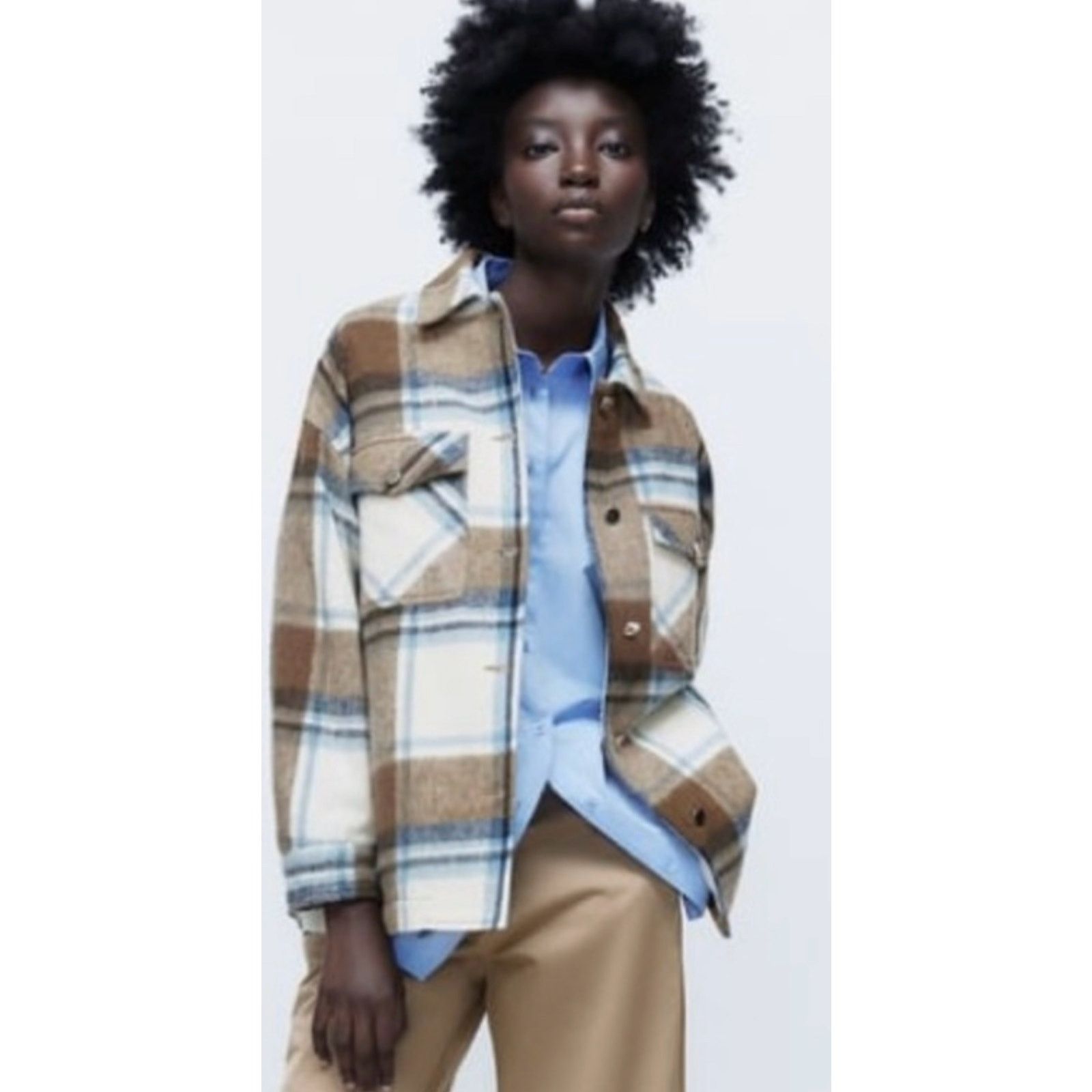 Zara Zara plaid wool blend Overshirt Shackst XS Size XS / US 0-2 / IT 36-38 - 1 Thumbnail