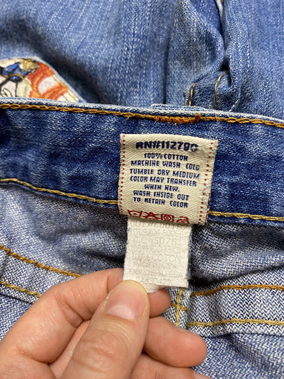 Other True Religion blue denim jeans embroidered pocket Buddha Size 27" / US 4 / IT 40 - 10 Thumbnail
