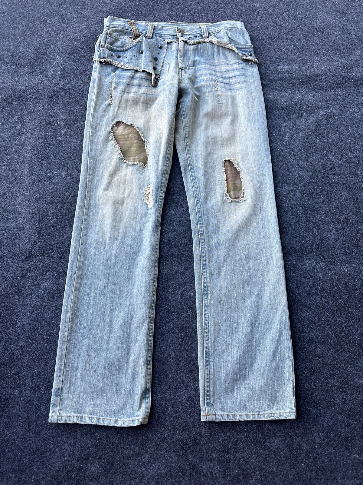 PPFM Vintage Gumu International Distressed Denim 32x33 D171 Size US 32 / EU 48 - 2 Thumbnail
