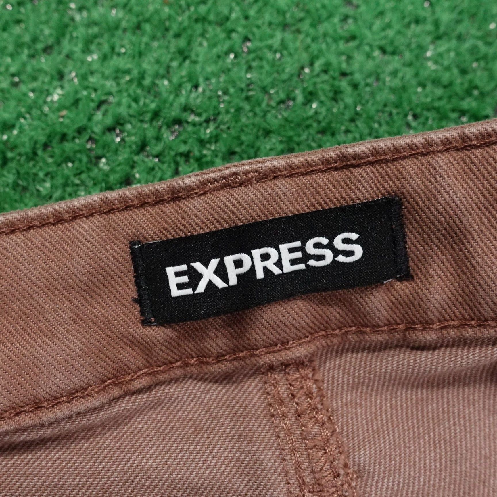 Express Express Jeans Mens Slim Straight 36x30 Brown Stretch Denim Pants Size US 36 / EU 52 - 7 Thumbnail