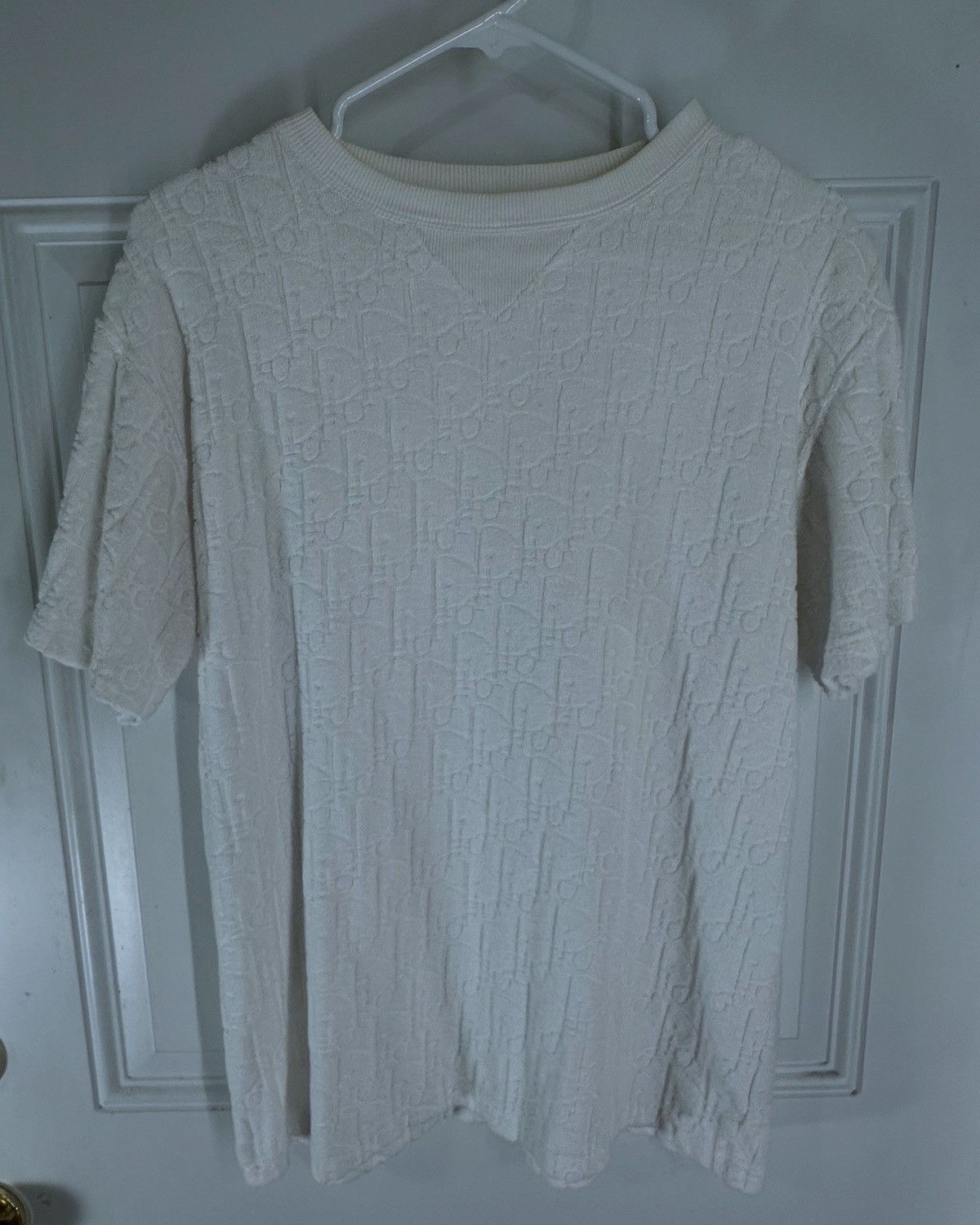 Dior Dior Oblique Jacquard off-white terry cloth t-shirt | Grailed