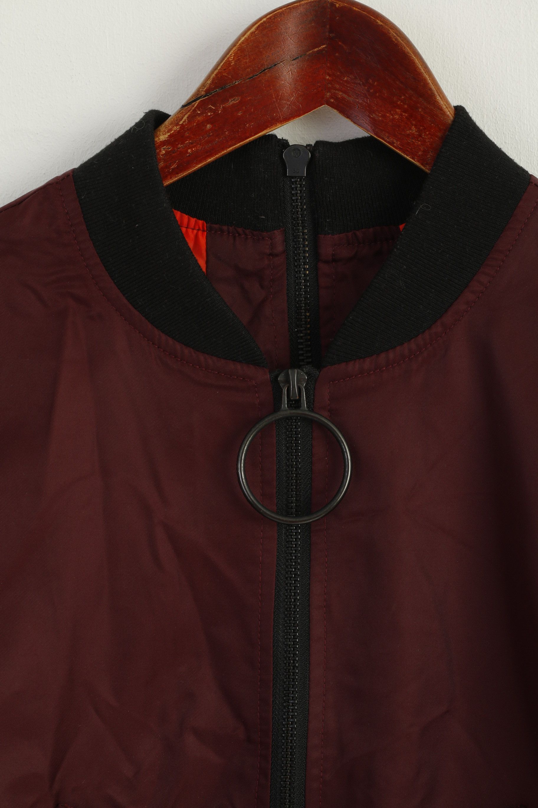 Vintage Eksept Women XS Jacket Burgundy Zip Up Cropped 7979 Size XS / US 0-2 / IT 36-38 - 3 Thumbnail