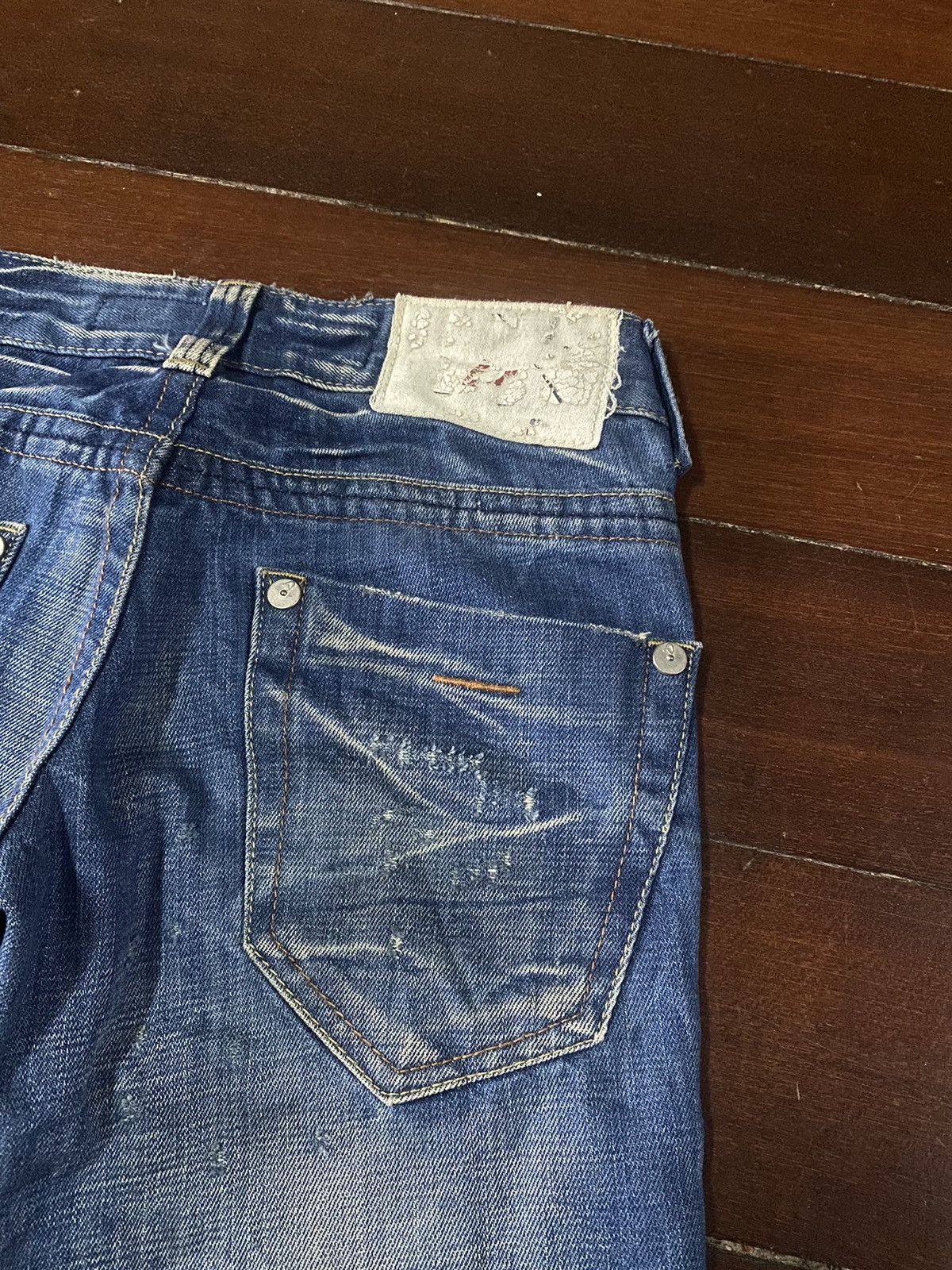 Designer FIRE DRIVE JEANS BOOT CUT WIDE LEG BAGGY Size 30" / US 8 / IT 44 - 19 Thumbnail
