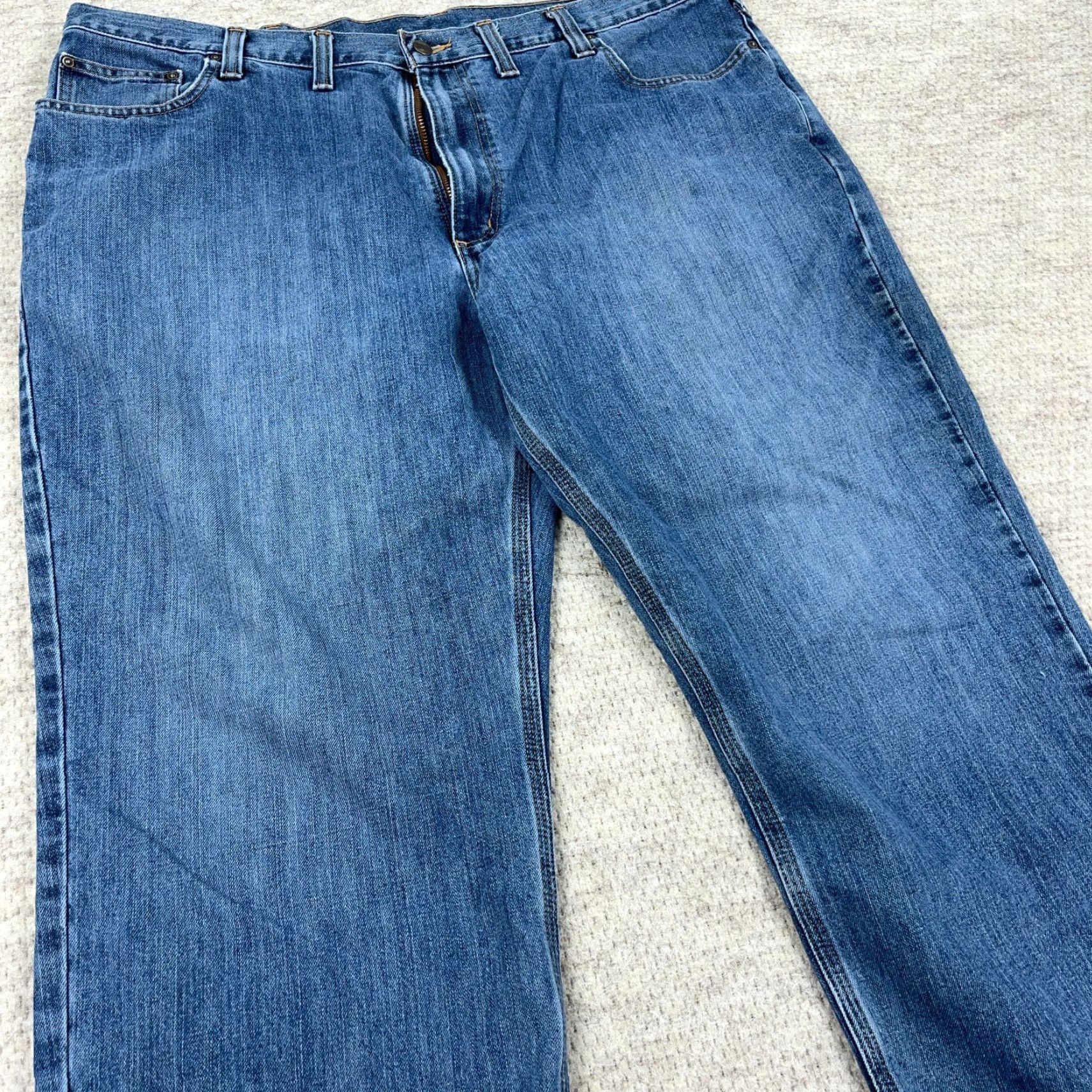Carhartt Carhartt Jeans Men 44x32 Relaxed Fit Straight Leg Medium Wash Blue 5-Pocket Denim Work Wear Baggy Mens Size US 44 / EU 60 - 5 Thumbnail