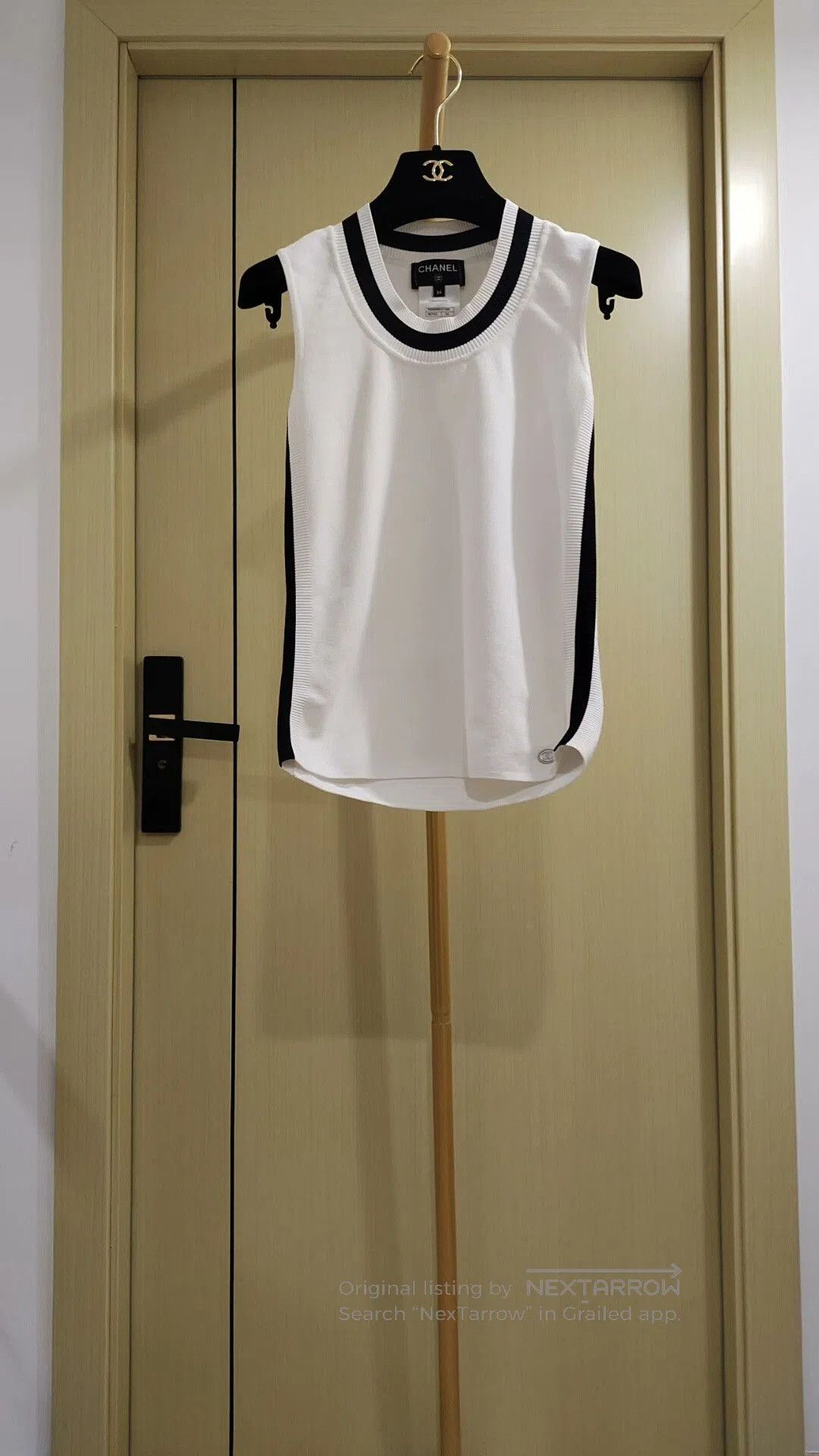 Chanel Black and White Colorblock Tank Top.