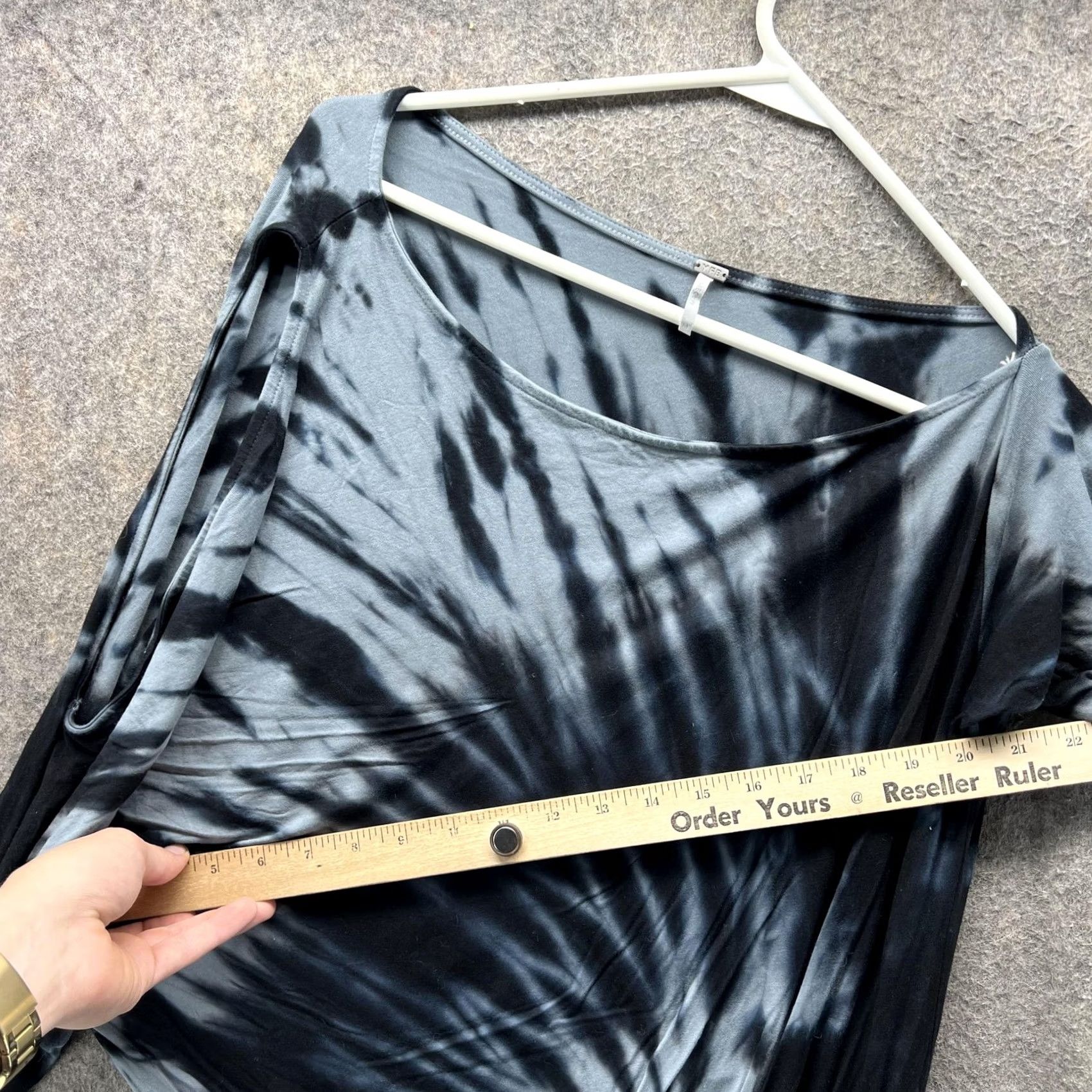 Young Fabulous & Broke VINTAGE YFB Dress Womens Blouson Mini Boho Jersey Dolman Sleeve Tie Dye Black Gray Casual Womens M Size M / US 6-8 / IT 42-44 - 5 Thumbnail