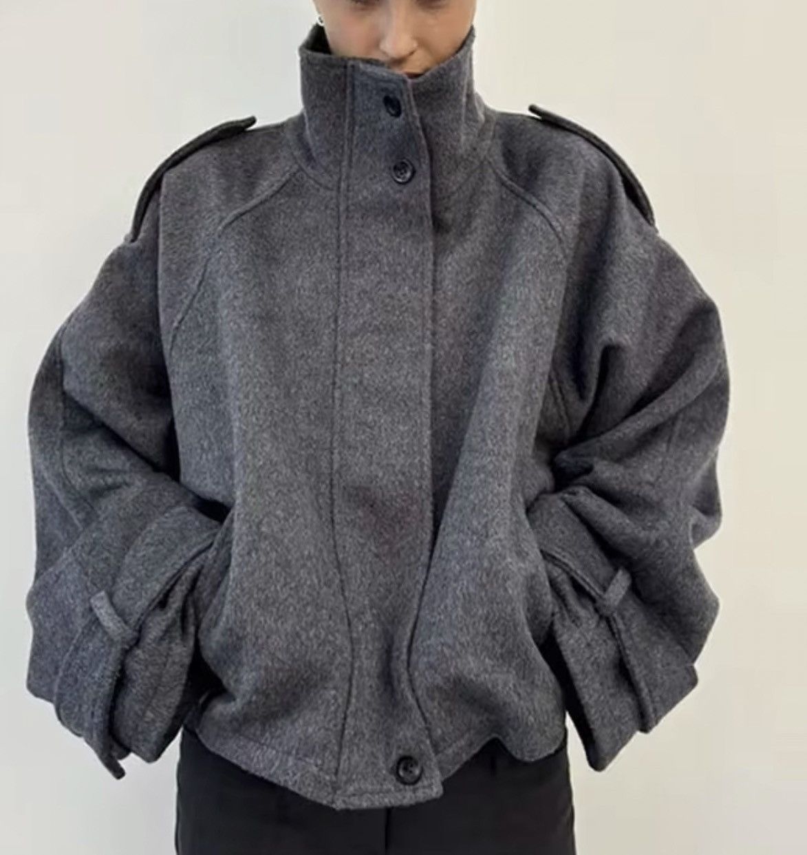 Japanese Brand Single Breasted Stand Collar Size S / US 4 / IT 40 - 1 Thumbnail