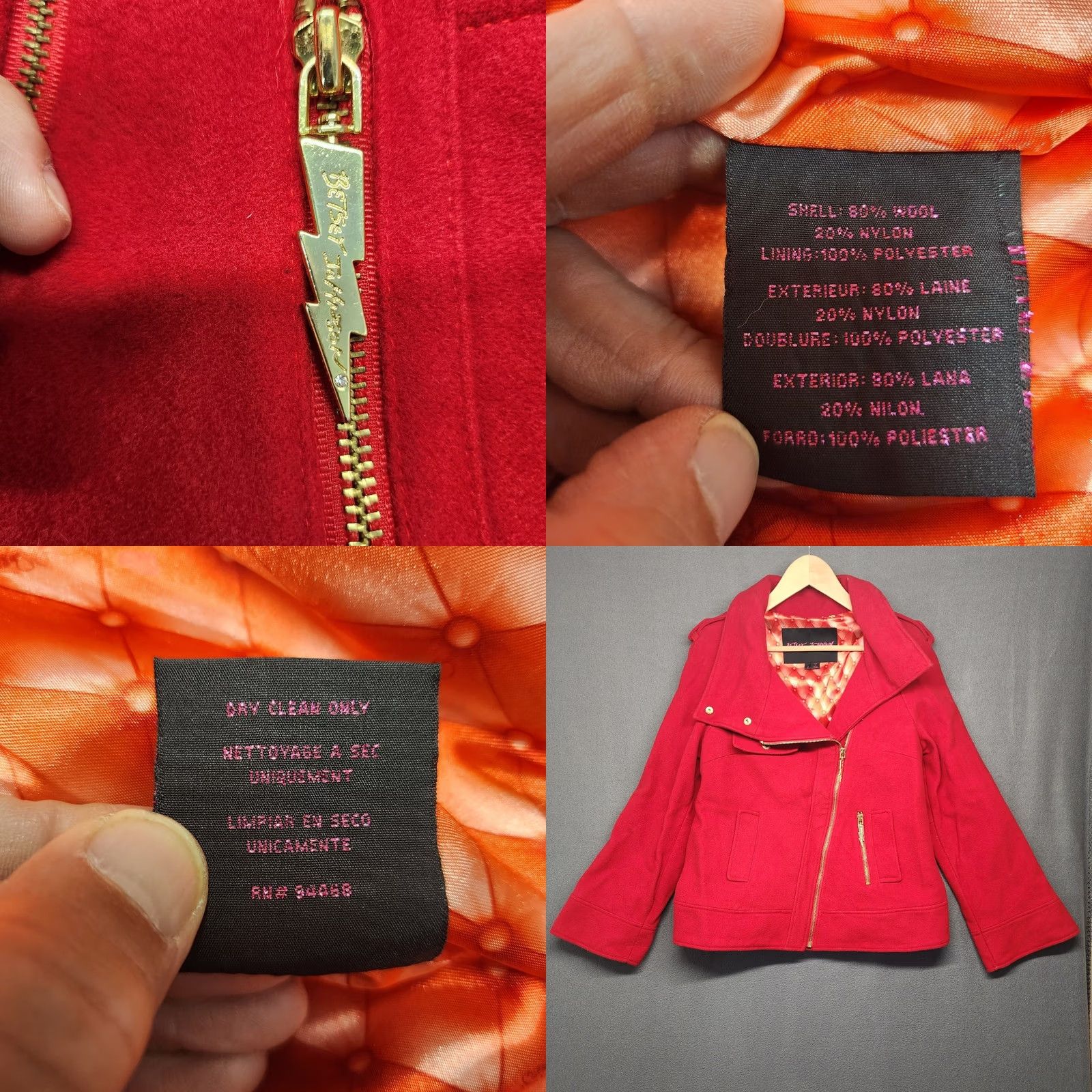 Betsey Johnson Betsey Johnson Pea Coat Womens 8 Red Wool Blend Classic Preppy Coat Jacket Womens 8 Red Wool Blend Pea Coat Betsey Johnson Womens 8 Red Pea Coat Size M / US 6-8 / IT 42-44 - 8 Thumbnail