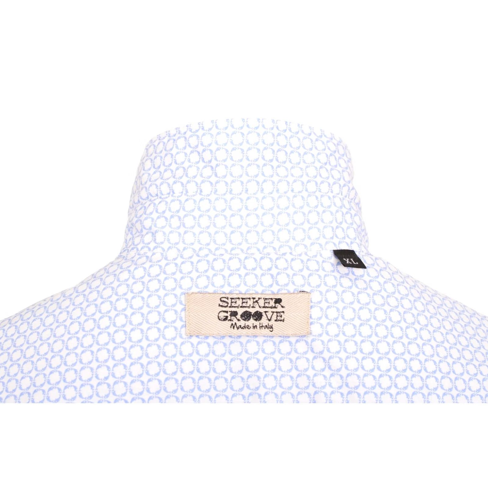 Vintage Seeker Groove Dress Shirt Blue Cotton XL Button Shirt Mens Size 46R - 5 Thumbnail