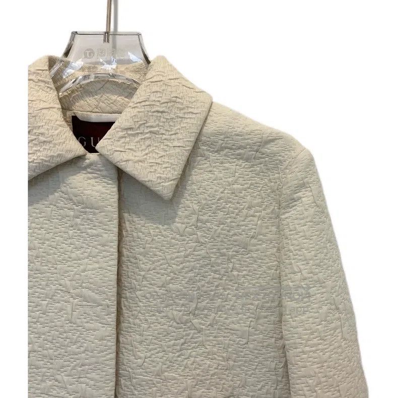 Gucci Gucci Beige cotton textured lapel long-sleeved jacket Size XS / US 0-2 / IT 36-38 - 3 Thumbnail