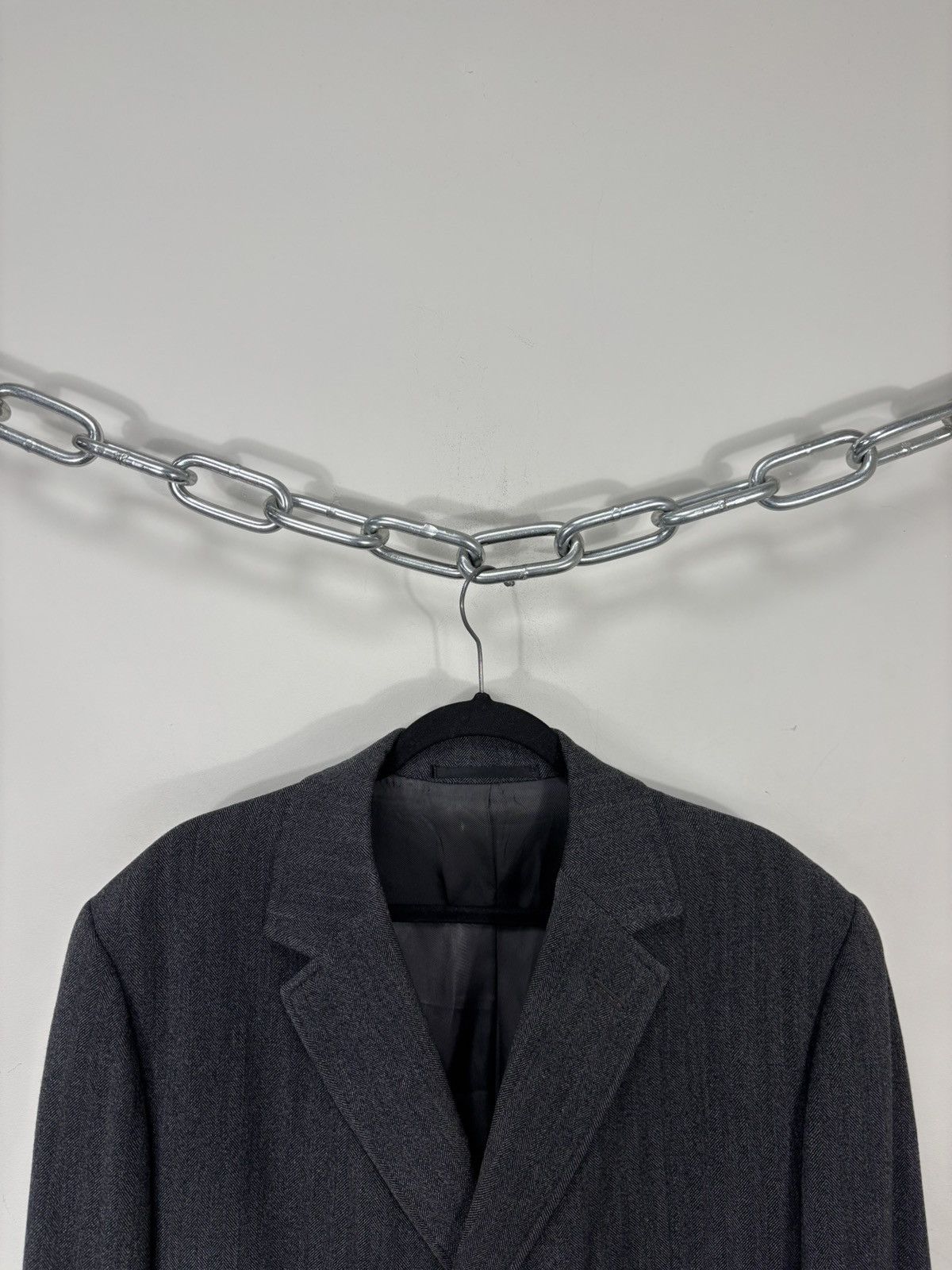 Other Vintage PKZ Made In England Men’s Herringbone Gray Wool Coat Size US L / EU 52-54 / 3 - 5 Thumbnail
