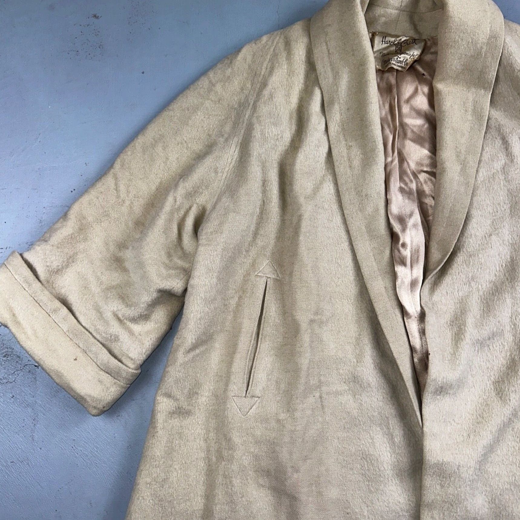 Vintage VTG 60s Forstmann Beige Penny Lane Pure Wool Overcoat XL Women Fur Trim Brown Foxes 100% Wool Coat Size XL / US 12-14 / IT 48-50 - 2 Thumbnail