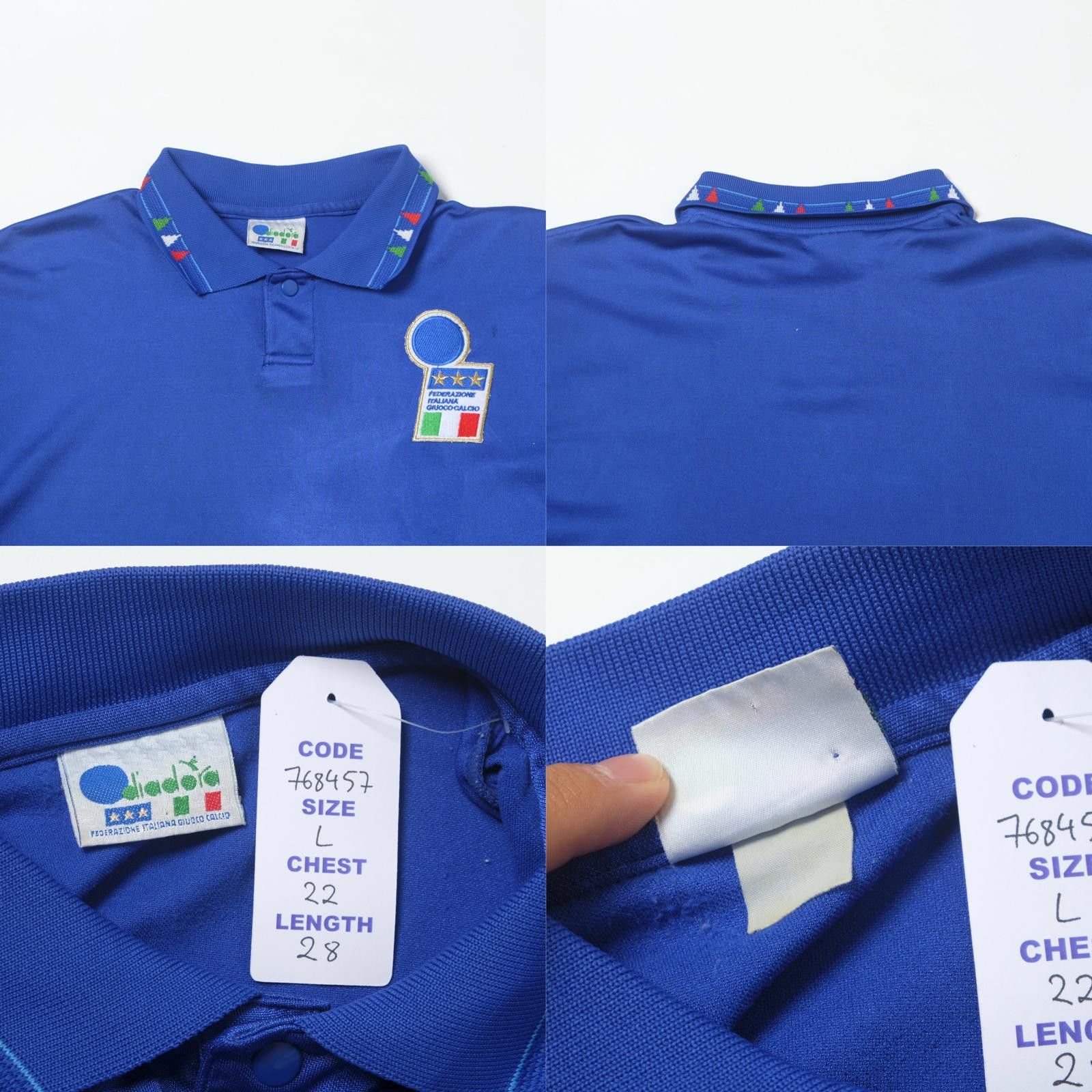 Diadora 1992/93 Italy Home Shirt (L) Size US L / EU 52-54 / 3 - 4 Thumbnail