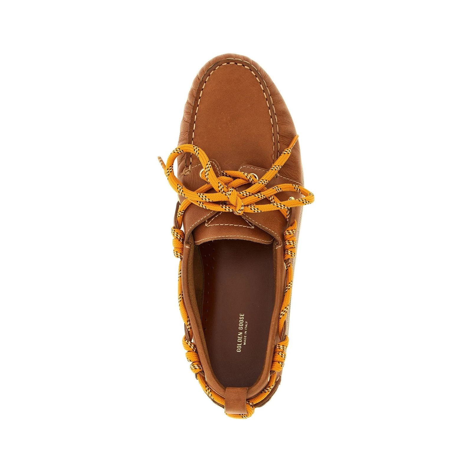 GOLDEN GOOSE Leather Boat Brown Leather Shoes New & Authenti