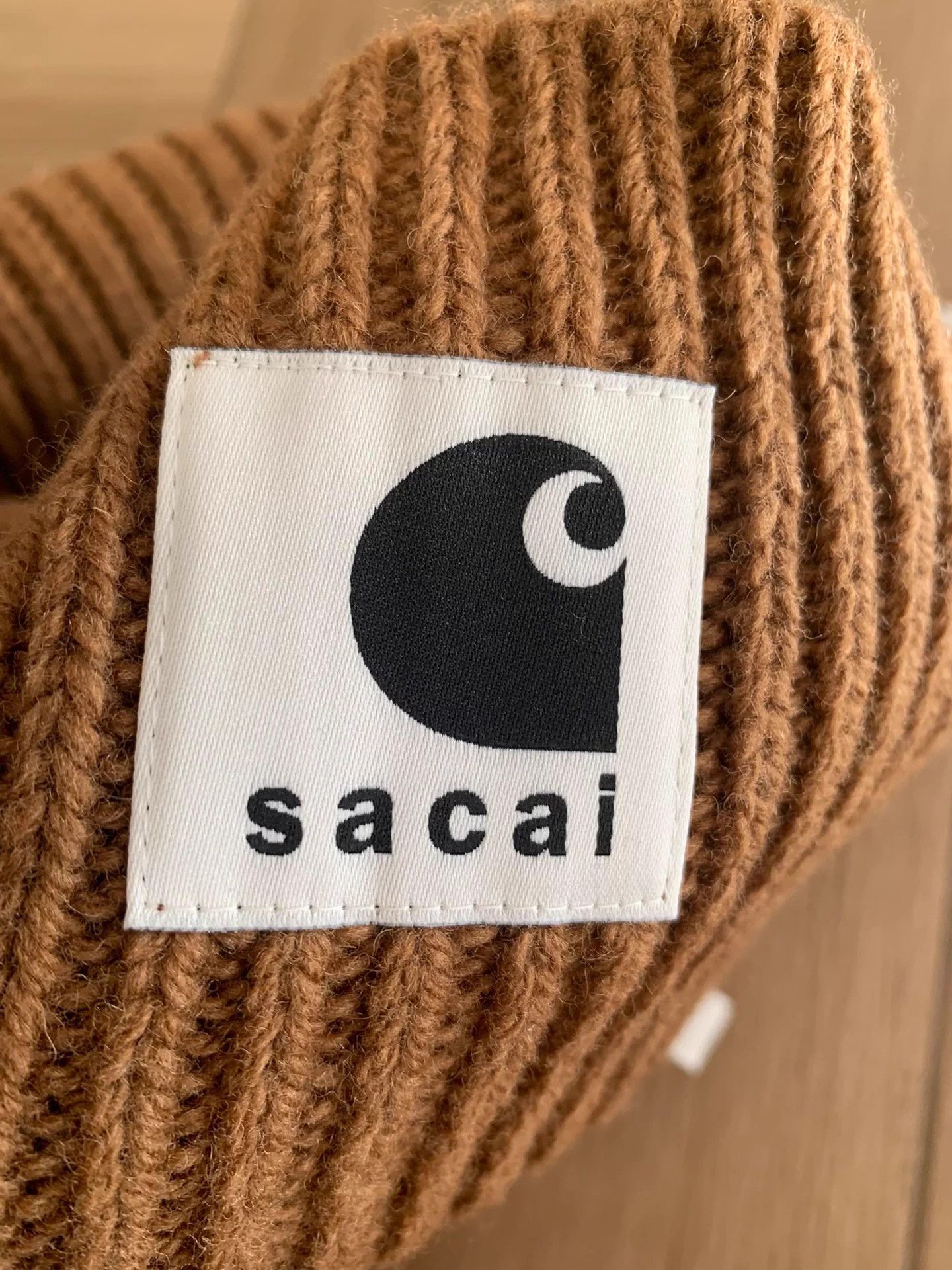Sacai SACAI FW25 Collab Knit Beanie Khaki Size ONE SIZE - 5 Thumbnail