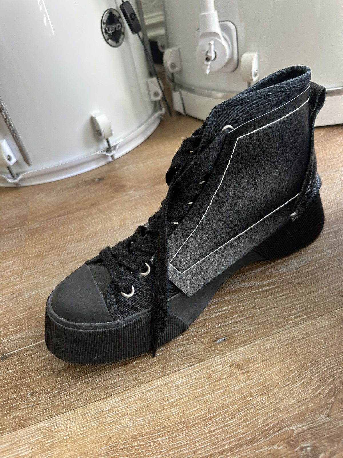 JW Anderson JW ANDERSON PANELLED HIGH-TOP SNEAKERS BOOTS IN BLACK US 9 Size US 9 / EU 42 - 4 Thumbnail