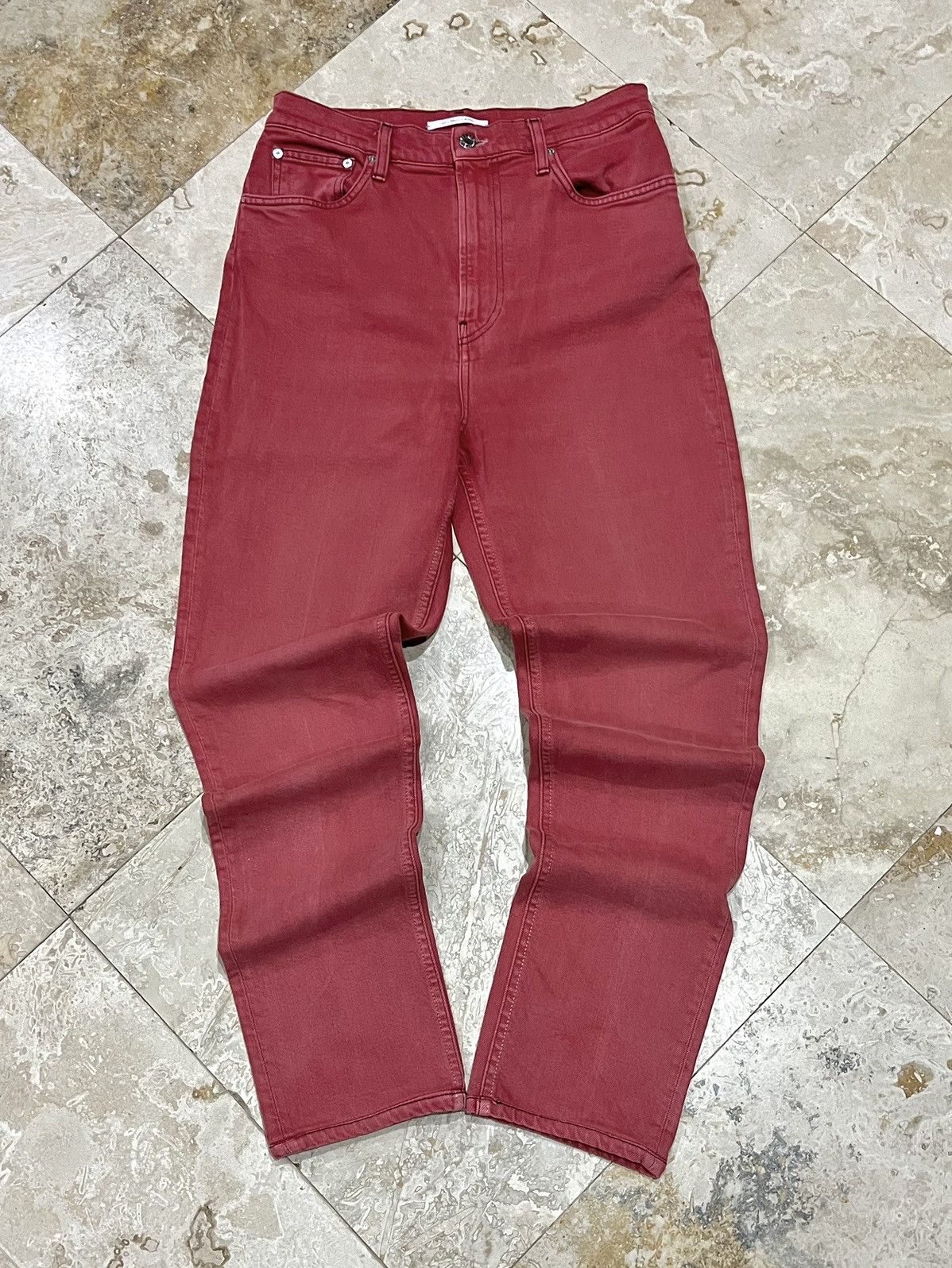 Helmut Lang Faded Red Stonewash Jeans