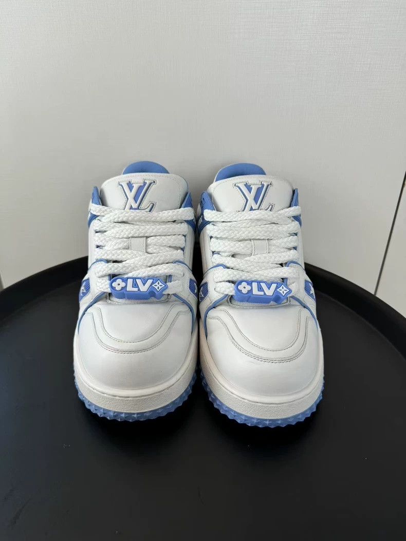 Louis Vuitton Louis Vuitton White and Blue Fat T-Shirt Sneakers Size US 9 / EU 42 - 3 Thumbnail
