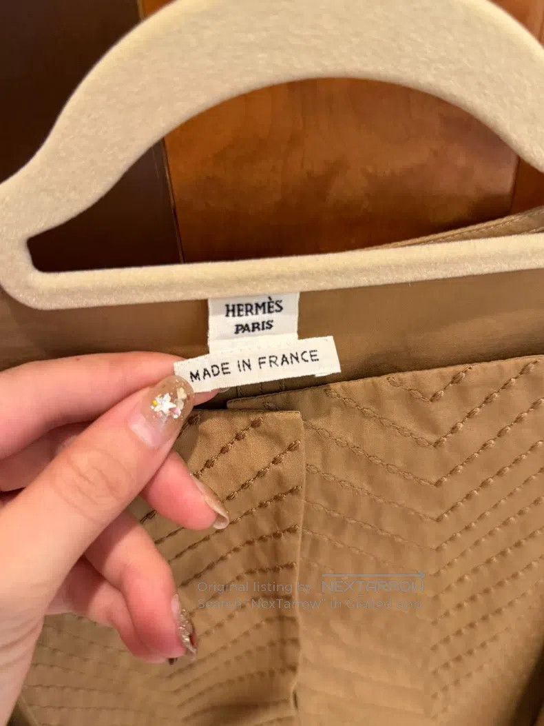 Hermes Hermes Khaki Long Sleeve Shirt with Adjustable Belt Size XXS / US 00 / IT 34 - 2 Thumbnail