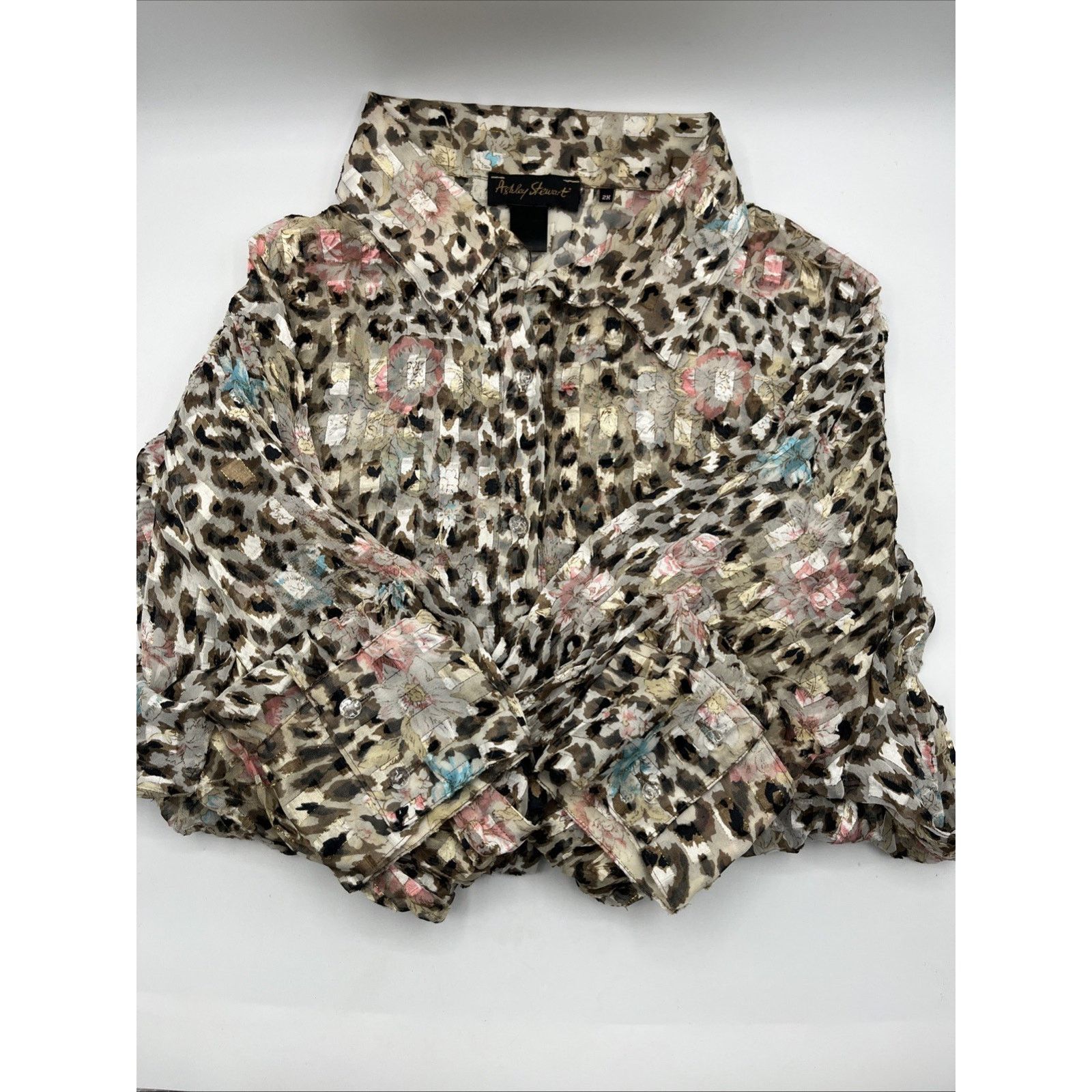 Other Ashley Stewart Plus Women's LIGHTWEIGHT Leopard ANIMAL PRINT Size XXL / US 16-18 / IT 52-54 - 2 Thumbnail