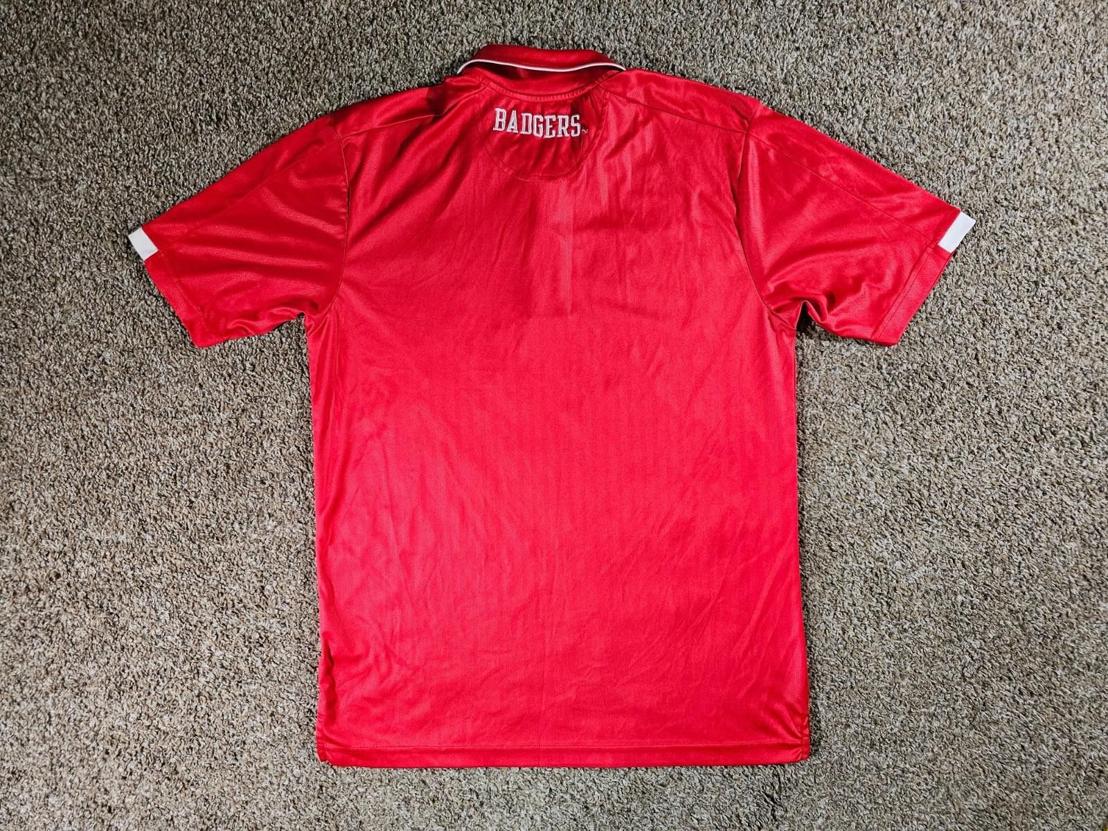 Champion Wisconsin Badgers Mens Medium Polo Shirt Champion Authentic Size ONE SIZE - 7 Thumbnail