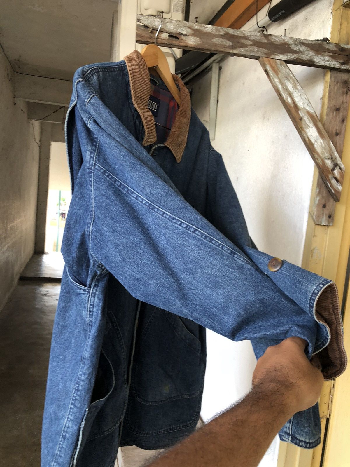 Lands' End Vintage Land's End Parka Denim Jacket Size US L / EU 52-54 / 3 - 12 Thumbnail
