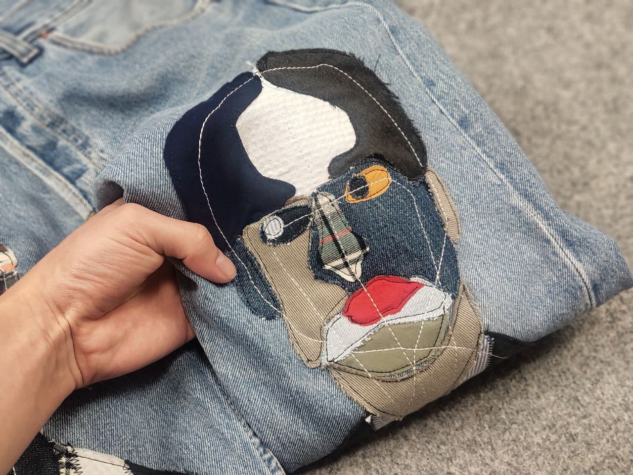 Levi's Vintage 90's Levis 501 Sashiko Patchwork Face Jeans watanabe Size US 33 - 19 Thumbnail