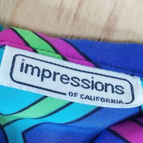 Vintage Vintage Impressions Rainbow Diamonds Polyester Disco Shirt Size XL / US 12-14 / IT 48-50 - 3 Thumbnail
