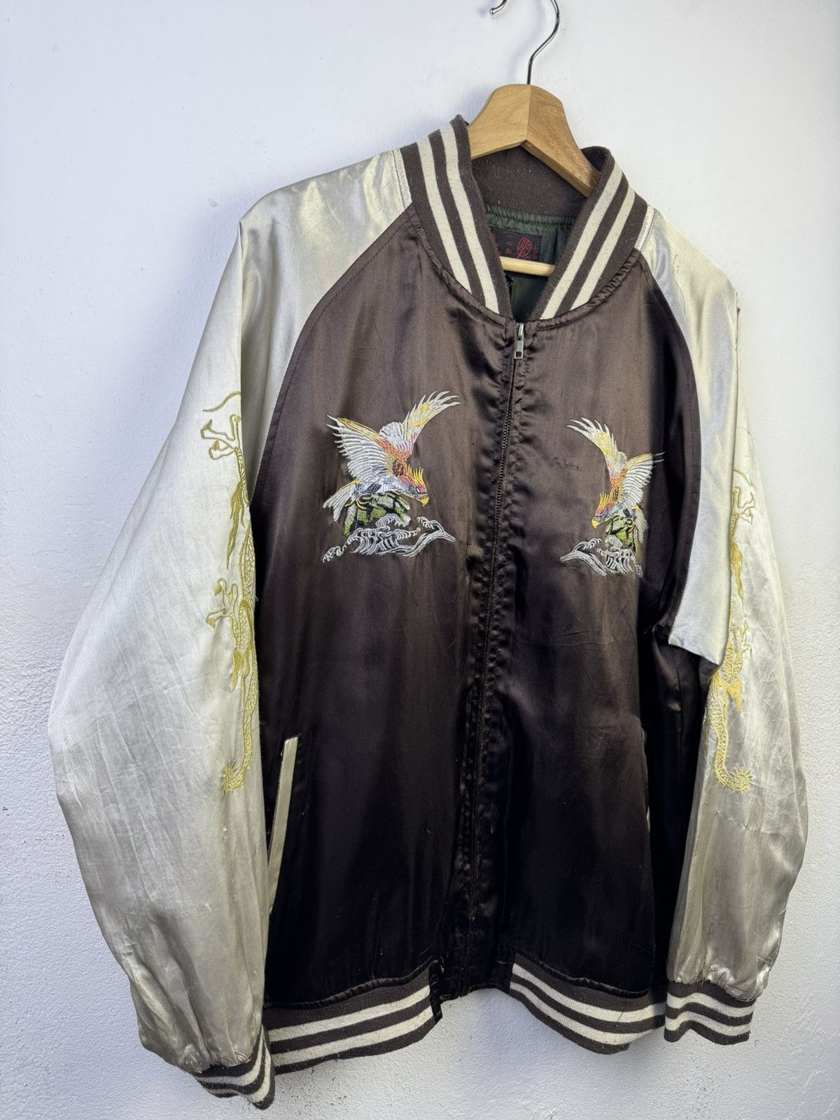 Japanese Brand Vintage Eagles Sukajan Souvenir Jacket Size US L / EU 52-54 / 3 - 3 Thumbnail