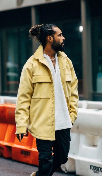 Fear of God Fear of God Suede Yellow Shirt Jacket from Sixth