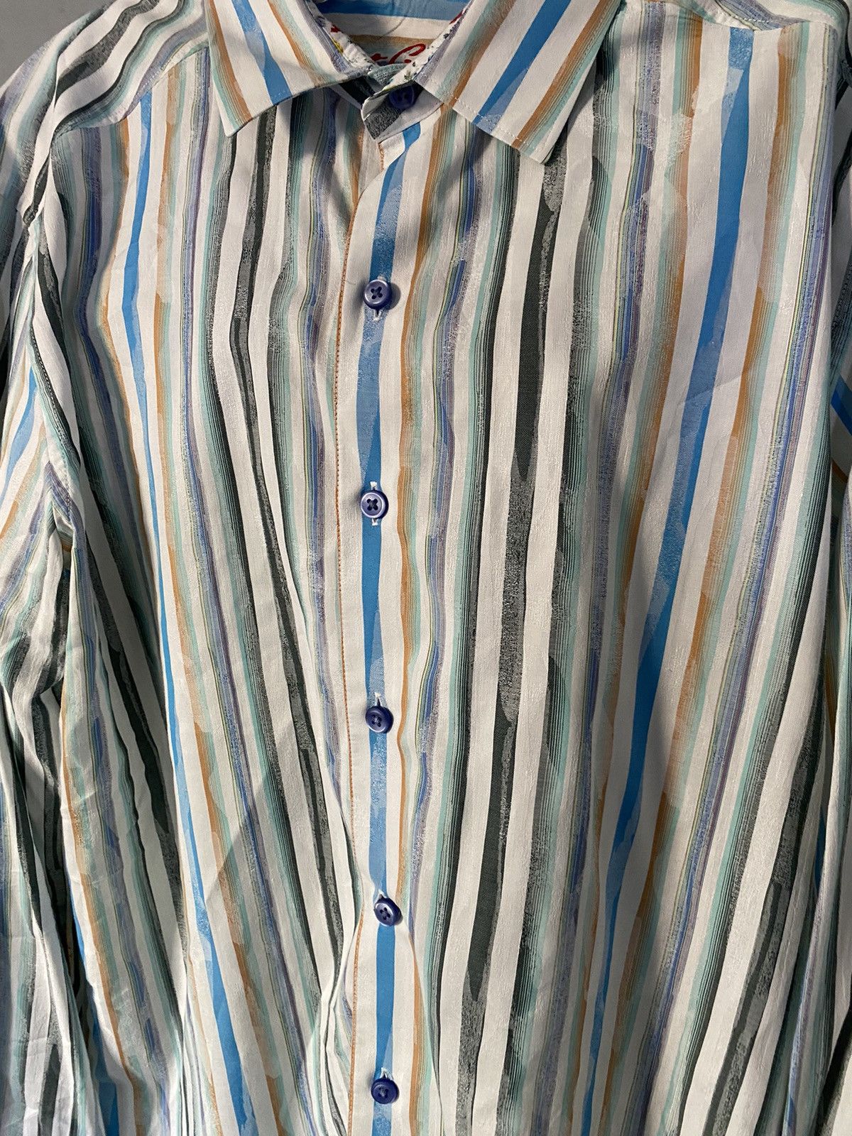 Robert Graham Robert Graham Striped Dress Shirt - Size Large Size US L / EU 52-54 / 3 - 2 Thumbnail