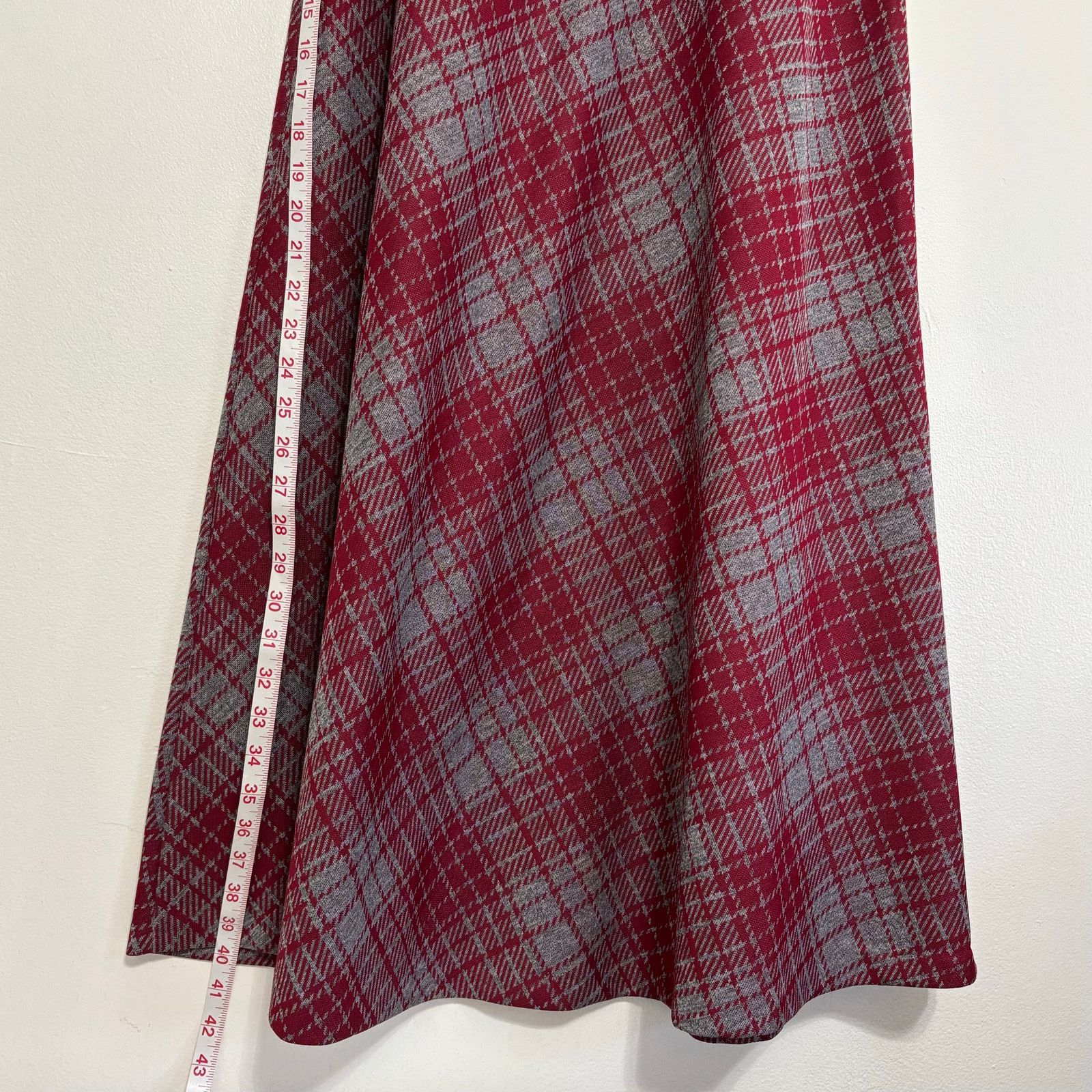 Other Vintage Zio by Youngja Red Gray Plaid A-Line Skirt 11/12 Size 28" / US 6 / IT 42 - 8 Thumbnail
