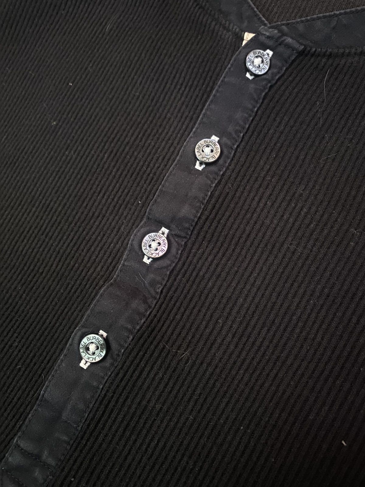 Burberry Burberry Black Label Long Sleeve Henley Shirt Size US XL / EU 56 / 4 - 4 Thumbnail