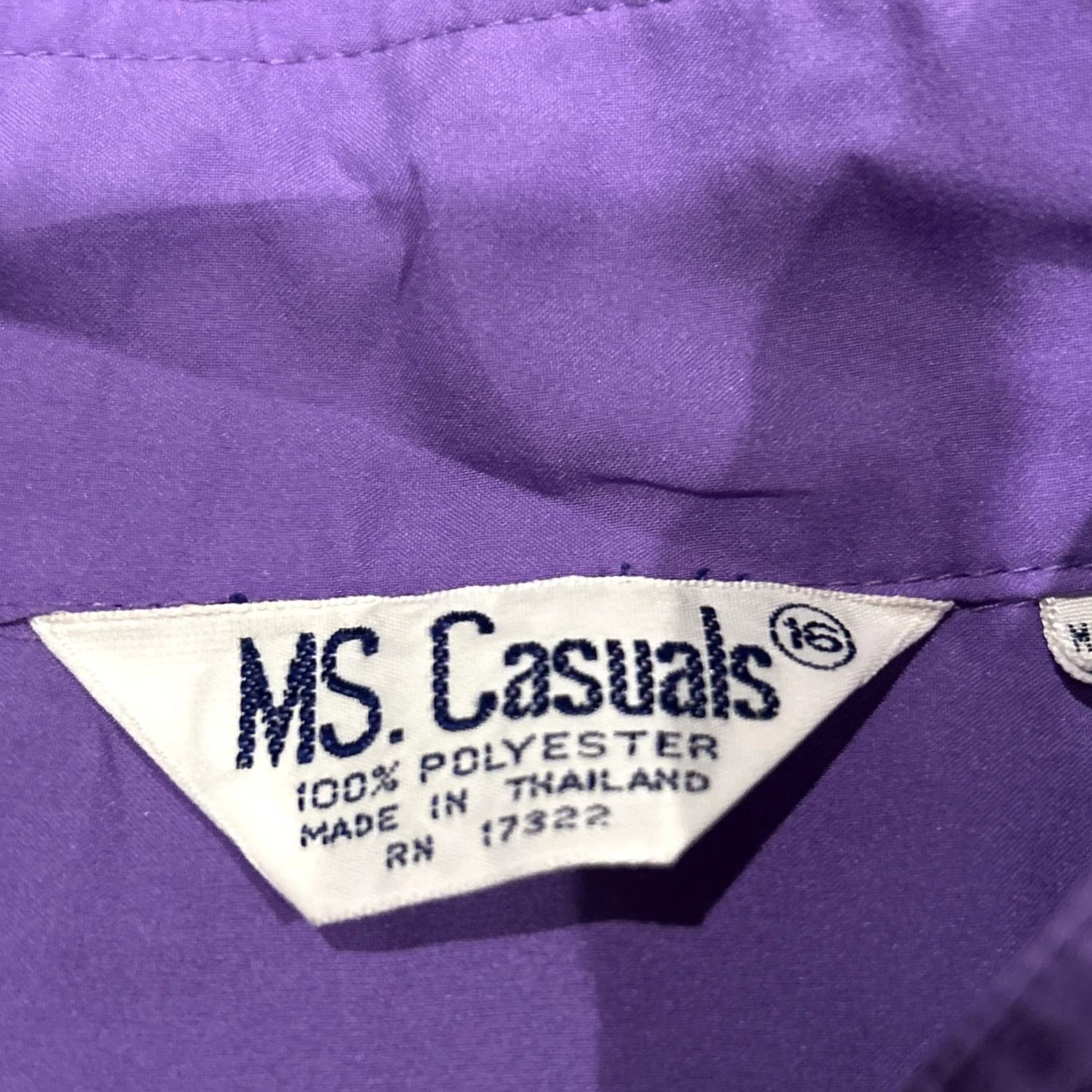 Vintage VINTAGE Ms. Casuals Button-Up Blouse Women 16 Purple Long Sleeve Collared 90s Casual Shirt Womens Size XXL / US 16-18 / IT 52-54 - 2 Thumbnail