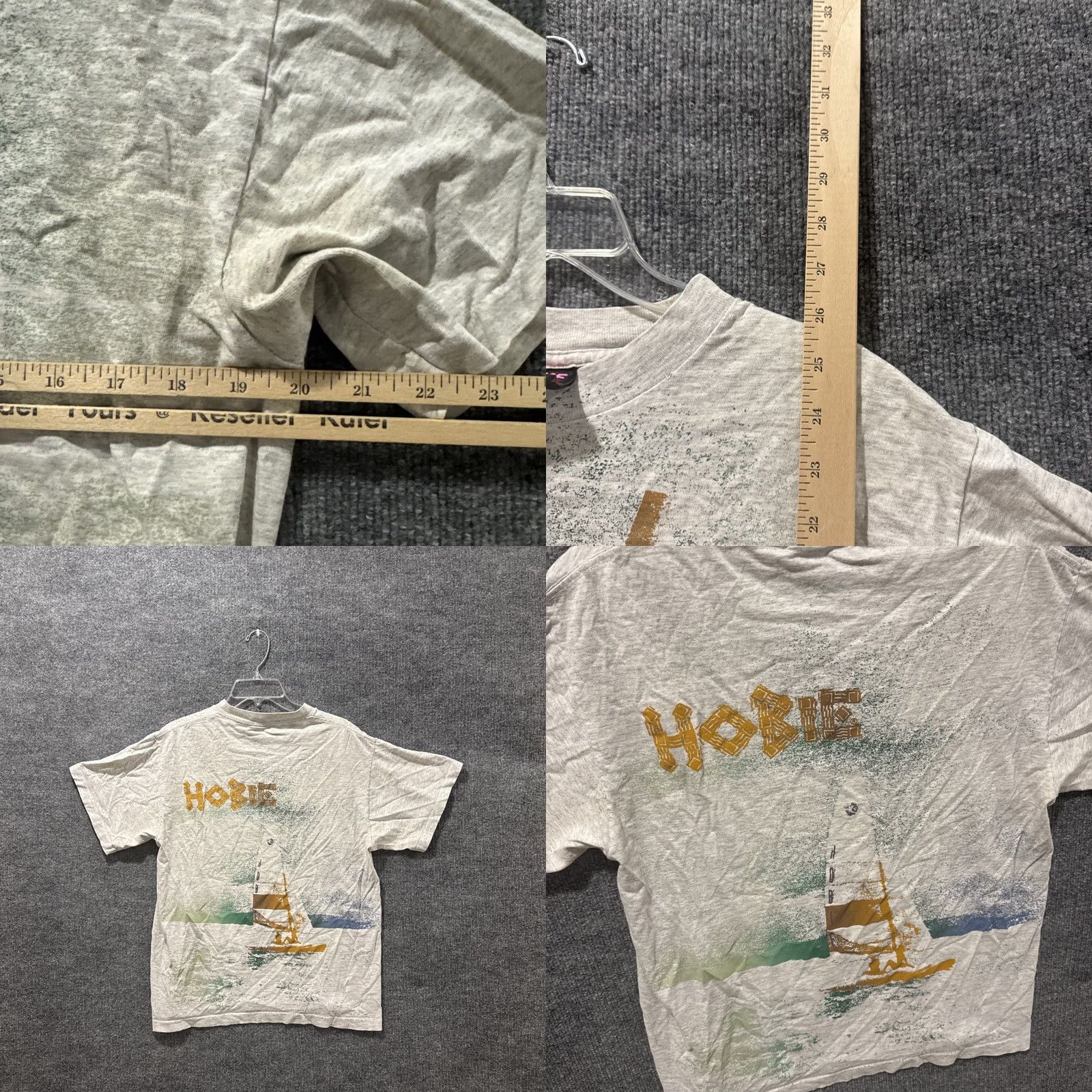 Vintage VINTAGE Hobie 90s Sailing Ocean Surf AOP Gray Men's Short Sleeve T-Shirt M Size US M / EU 48-50 / 2 - 8 Thumbnail