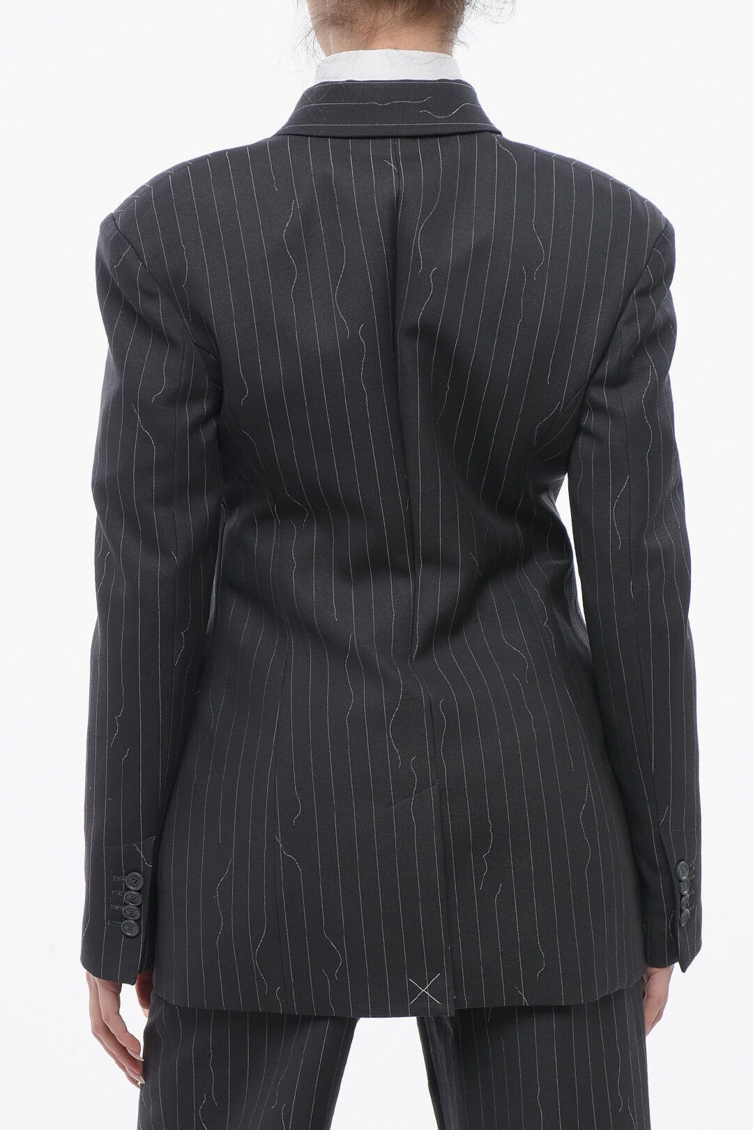 Off-White og1mm1125 Wool Blend Slim Fit Blazer in Grey Size M / US 6-8 / IT 42-44 - 2 Thumbnail