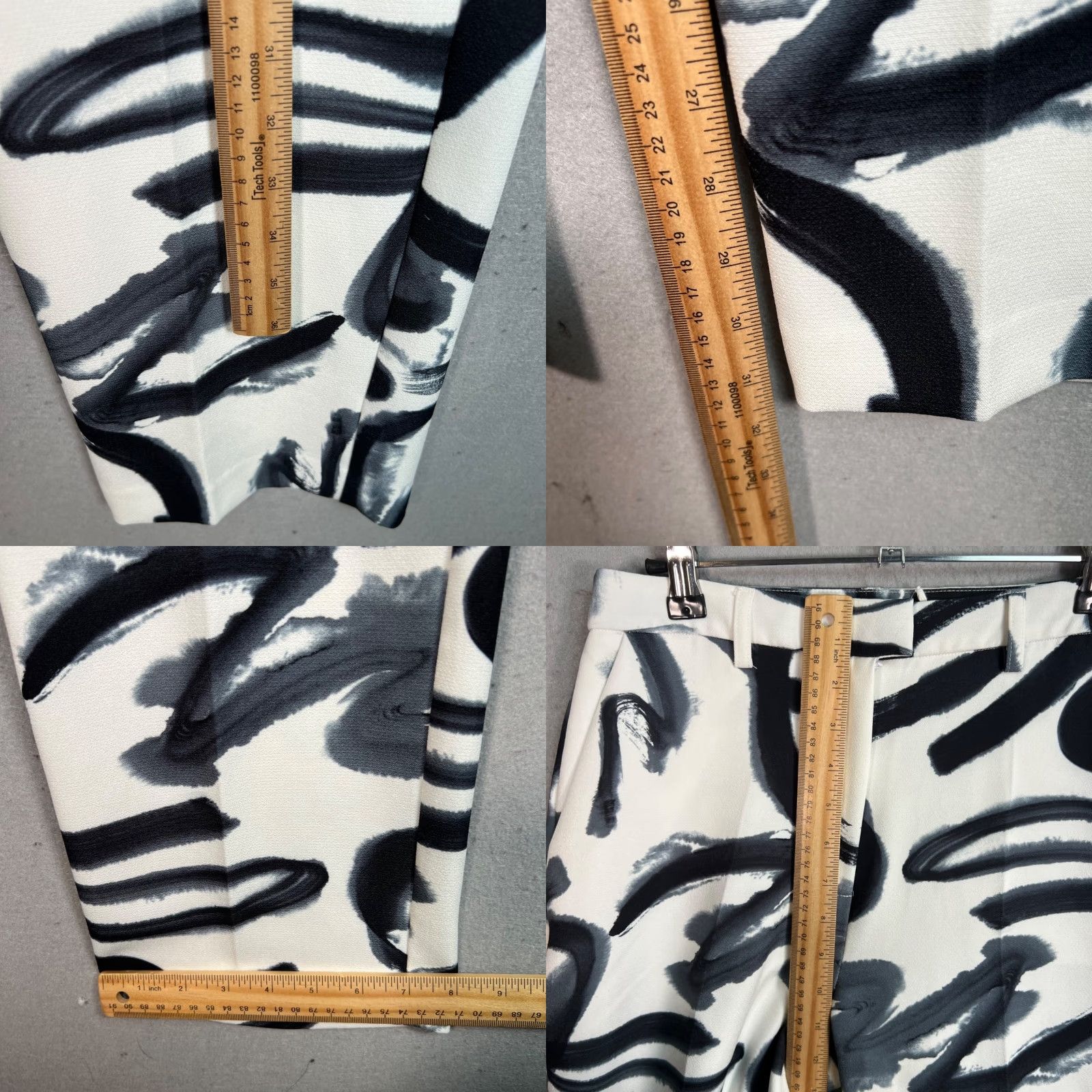 Vintage NA-KD Womens 36 Black & White Printed Straight Leg Pants Size 26" / US 2 / IT 38 - 8 Thumbnail