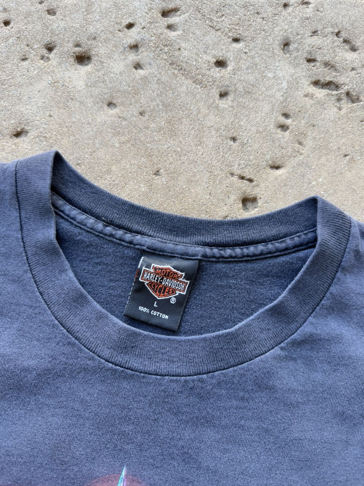 Harley Davidson × Vintage Vtg 90s Harley Davidson Daytona Graphic Fade Black Tee Large Size US L / EU 52-54 / 3 - 5 Thumbnail