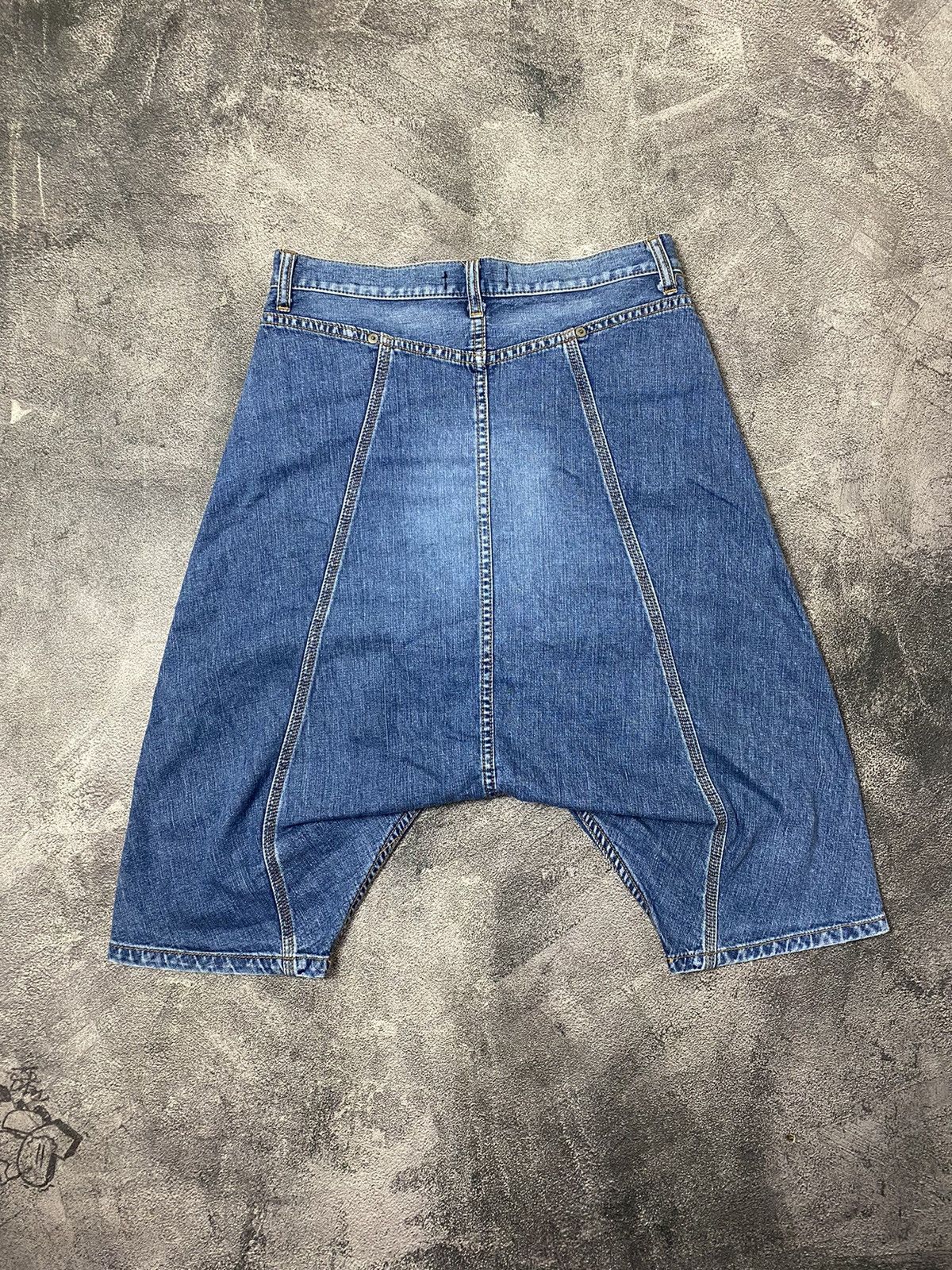 CABANE de ZUCCa × Vintage × Zucca Zucca Farmer Drop Crotch Indigo Dyed Denim Short Pants Size US 30 / EU 46 - 3 Thumbnail