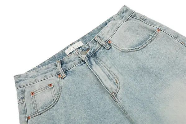 Japanese Brand VIBE Men's casual straight punk distressed light wash jeans Size US 32 / EU 48 - 4 Thumbnail