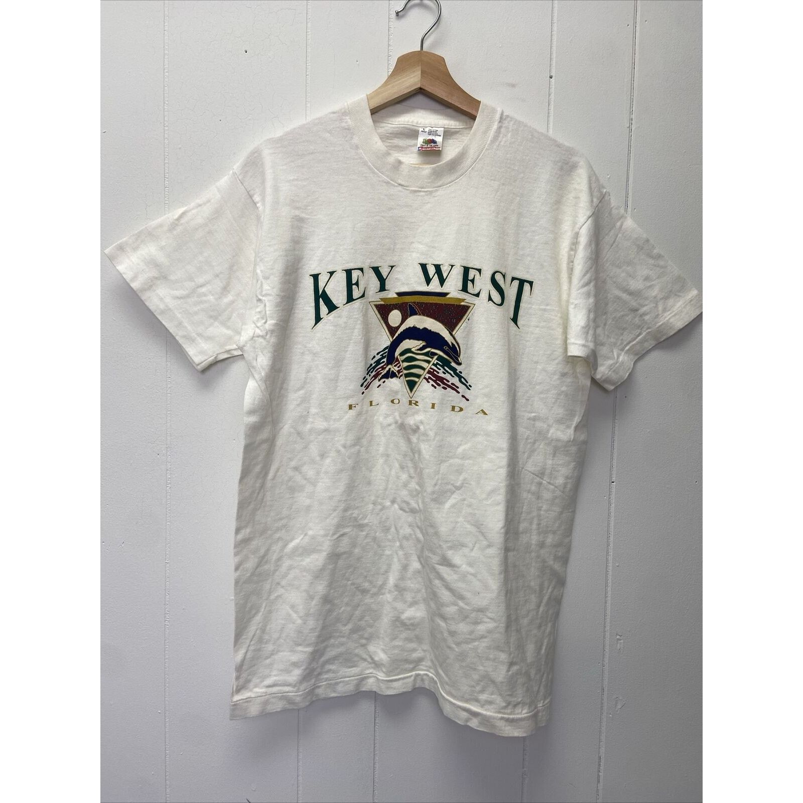 Fruit Of The Loom Vintage Key West Florida Dolphin T-Shirt Size Large Size US L / EU 52-54 / 3 - 1 Thumbnail