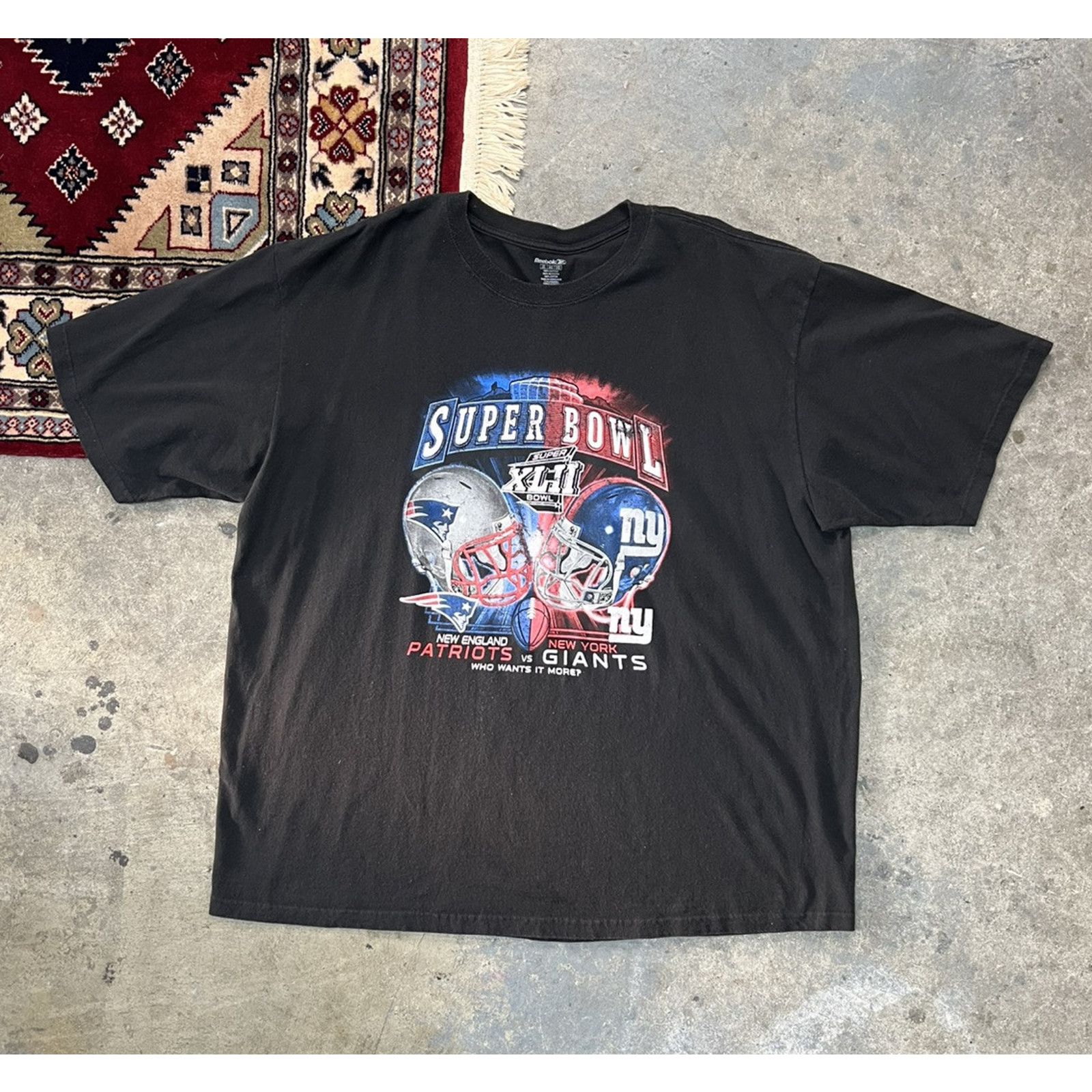 Reebok Reebok T Shirt Super Bowl 42 Patriots Giants XLII Shirt 2XL Size US XXL / EU 58 / 5 - 1 Thumbnail