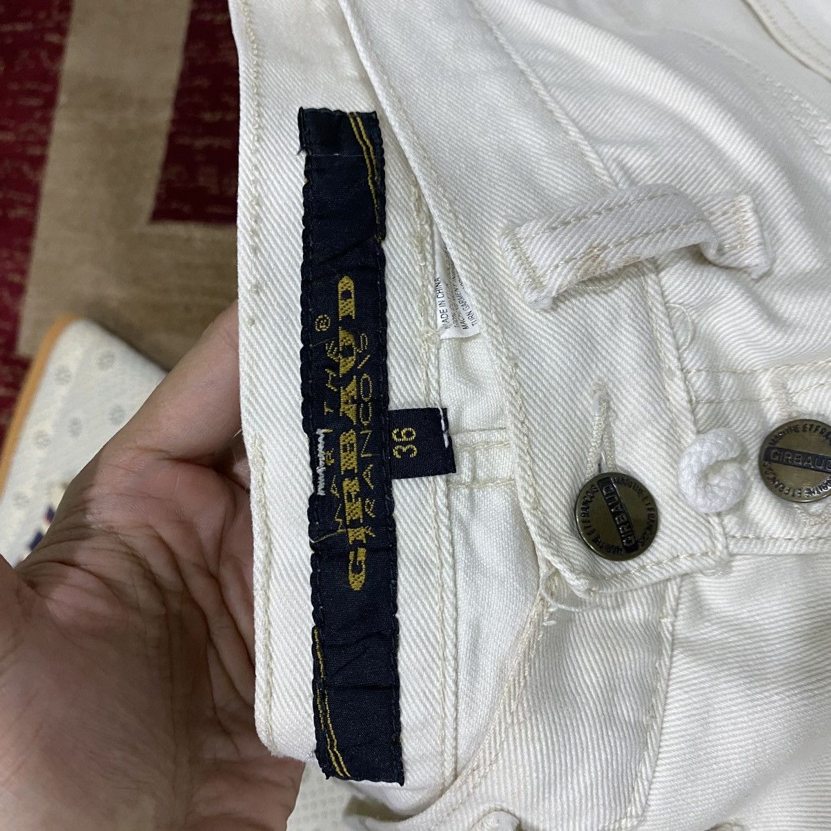 Marithe + Francois Girbaud Vintage Marithé François Girbaud White Wide Leg Baggy Jeans Size US 32 / EU 48 - 15 Thumbnail