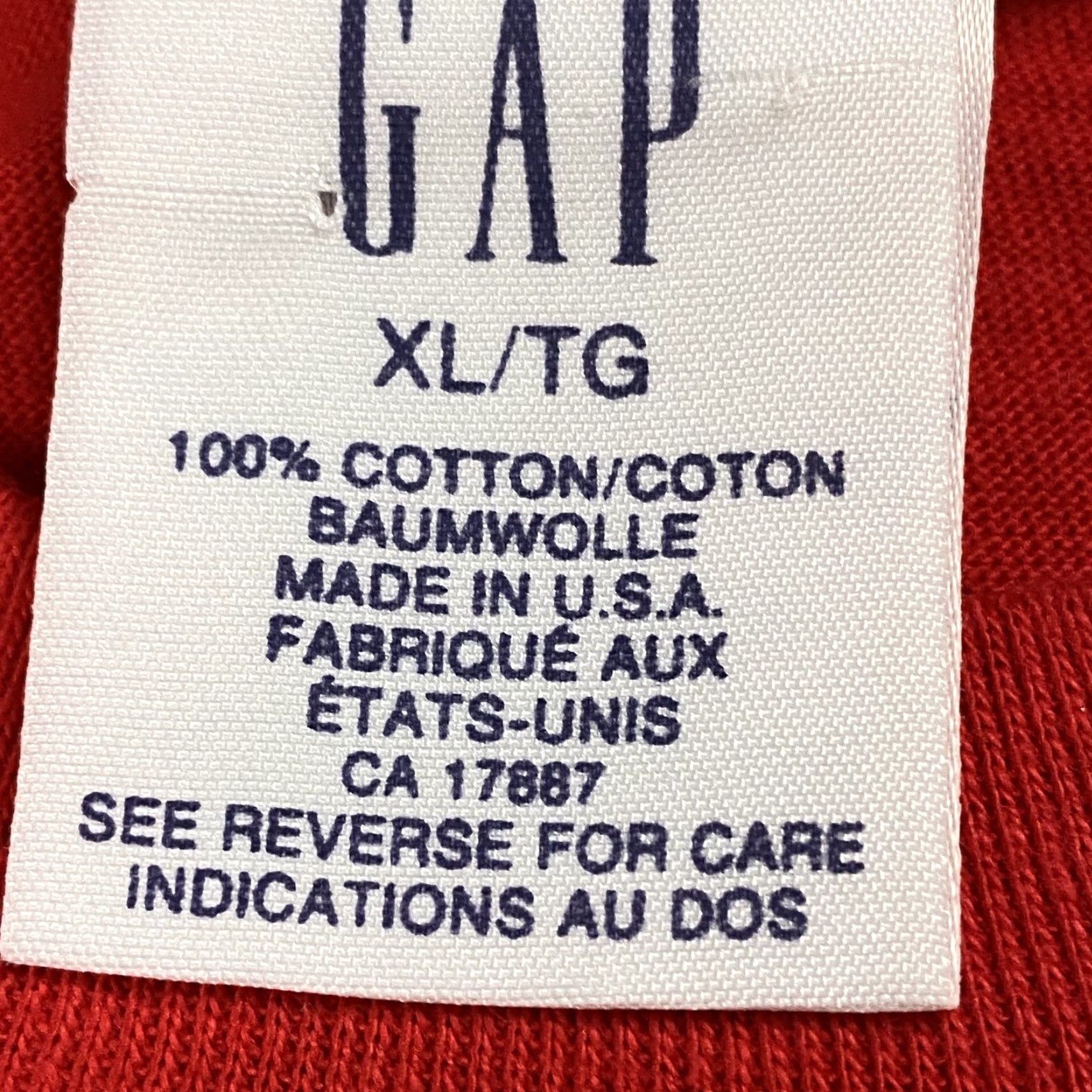 Gap VINTAGE 90s Gap Pocket T-Shirt XL Red Single Stitch Heavyweight Minimal USA Crew Neck Unisex Size US XL / EU 56 / 4 - 5 Thumbnail