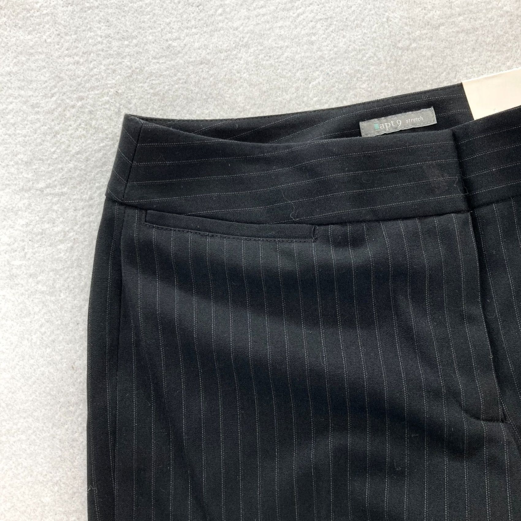 Apt. 9 Apt. 9 Maxwell Dress Pants Women's 4 Black Striped Stretch Fabric Relaxed Fit Pants Size 28" / US 6 / IT 42 - 3 Thumbnail