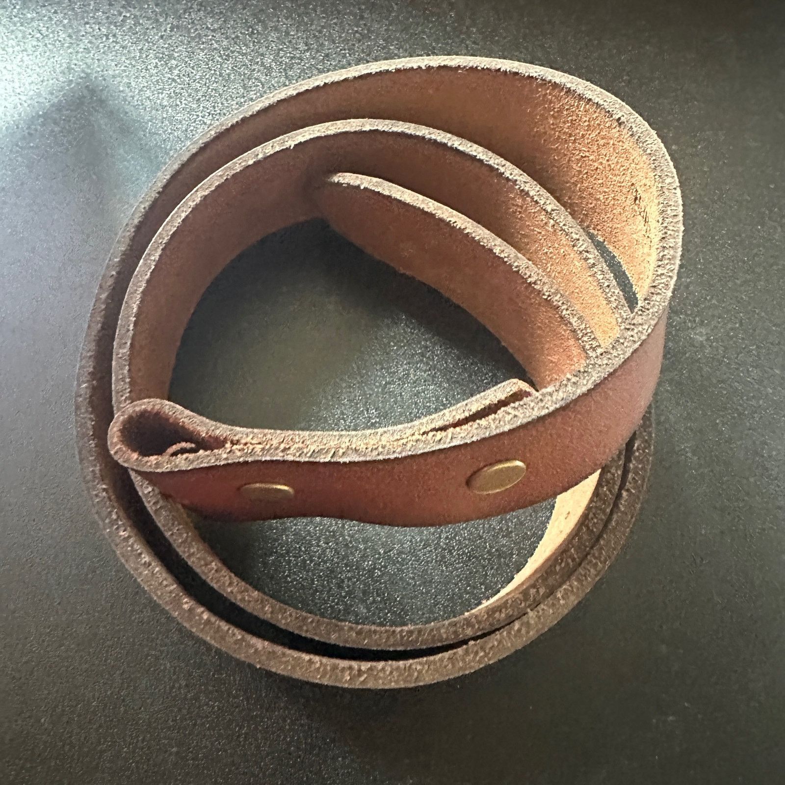 Vintage Brown Genuine Leather Belt Strap Width 1.5 inches Size 34 Size ONE SIZE - 4 Thumbnail